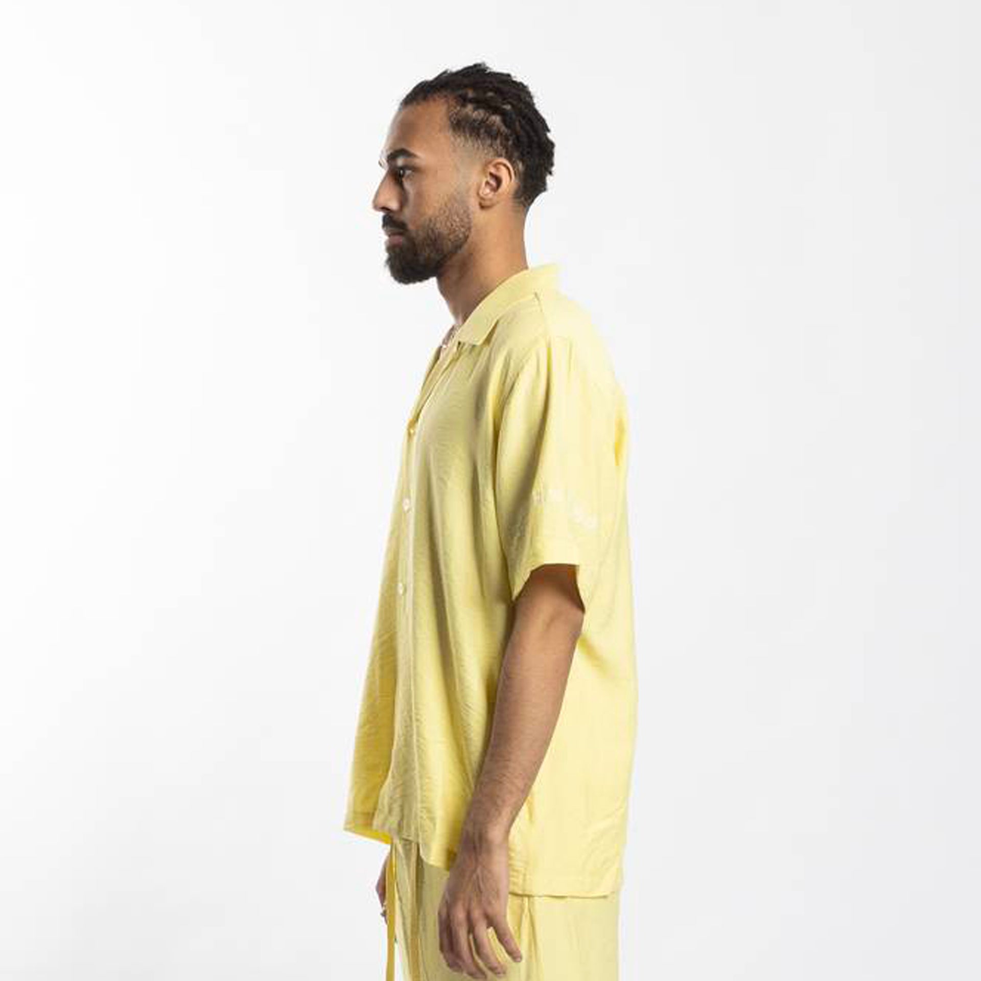 Light Yellow Linen Short-Sleeve Shirt From Hajruss