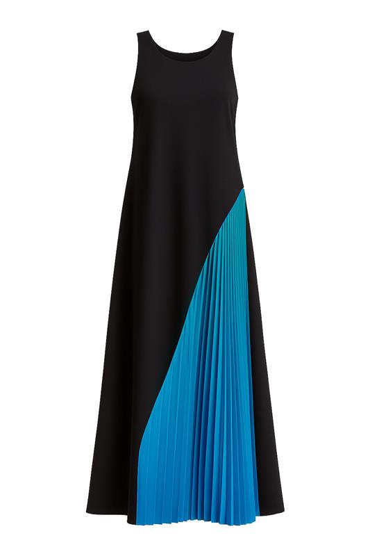 The Hidden Roller Dress in Black & Electric Blue by Canava