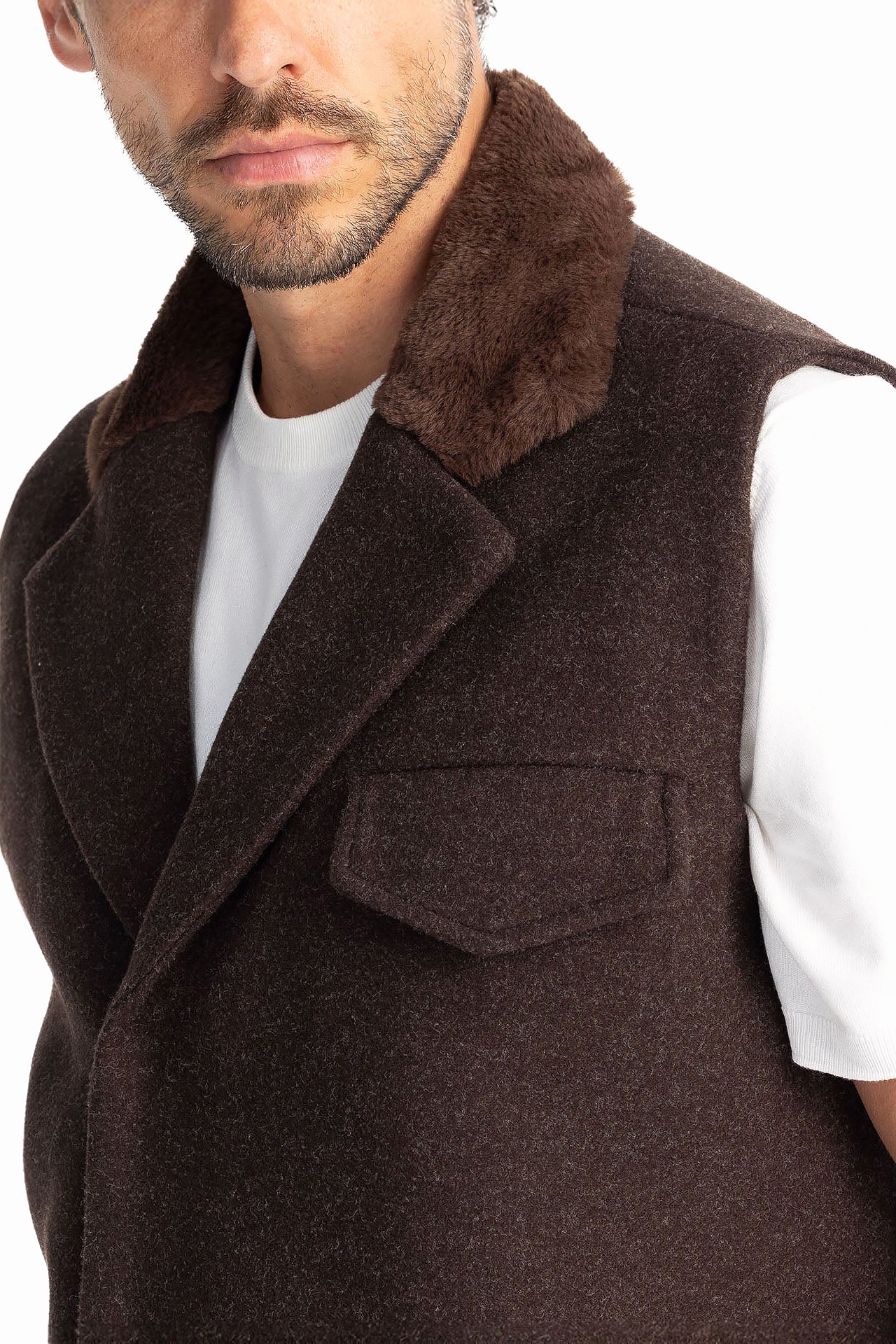 Men Brown Ted’s Vest by Hajruss