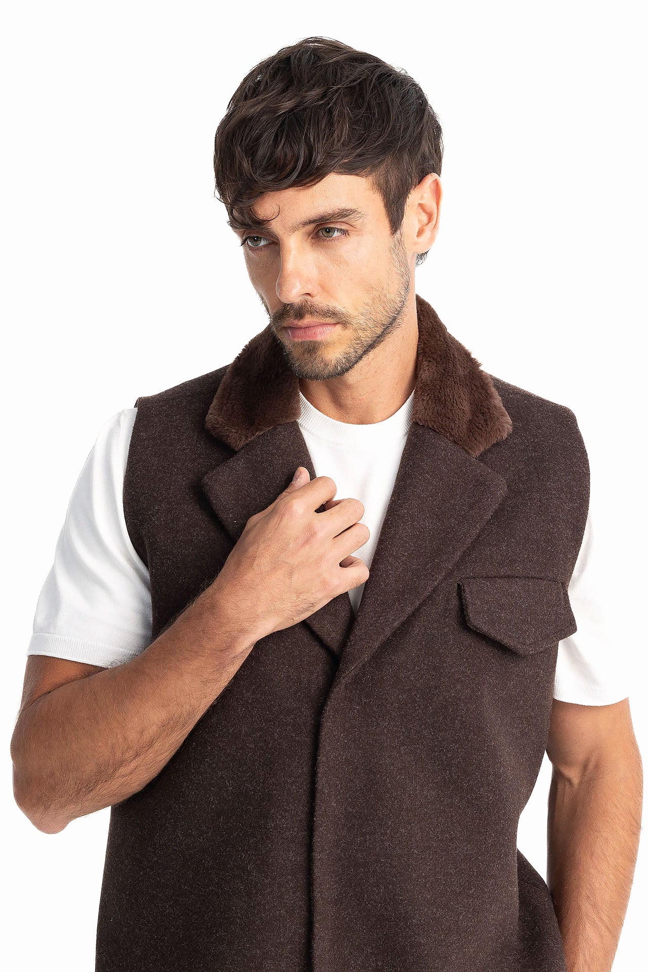 Men Brown Ted’s Vest by Hajruss