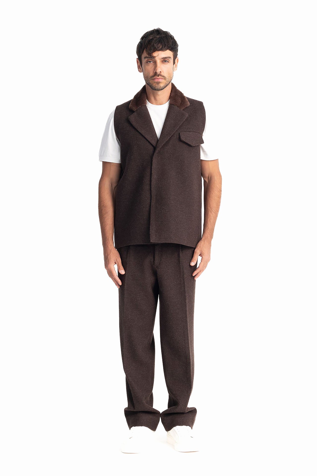 Men Brown Ted’s Vest by Hajruss