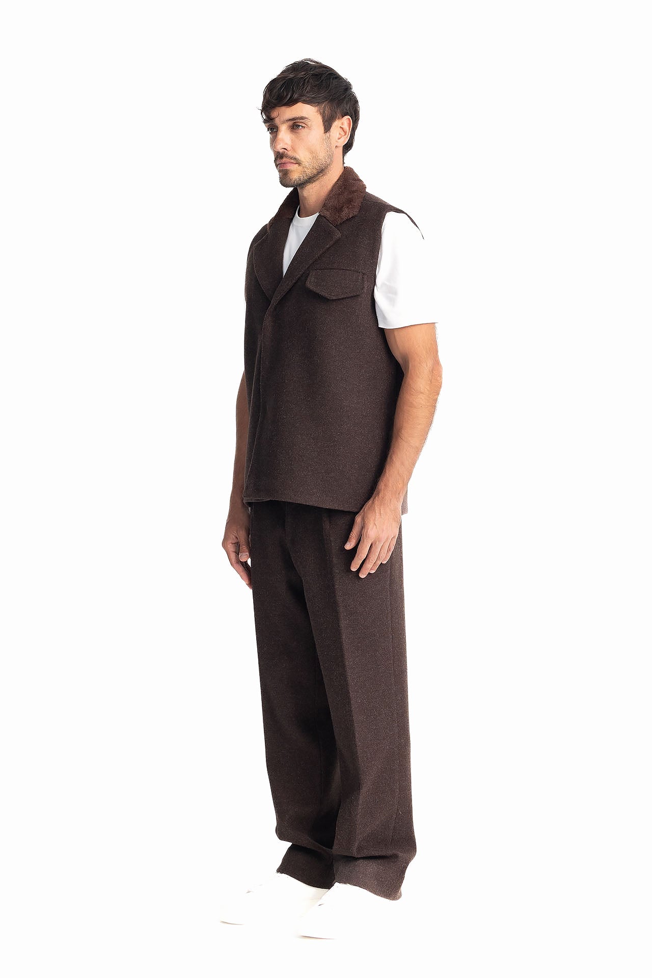 Men Brown Ted’s Vest by Hajruss