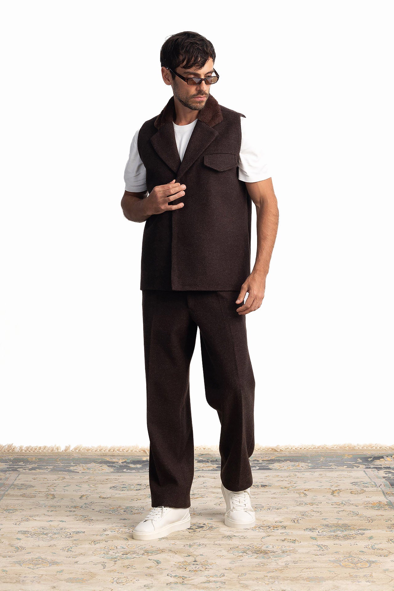 Men Brown Ted’s Vest by Hajruss