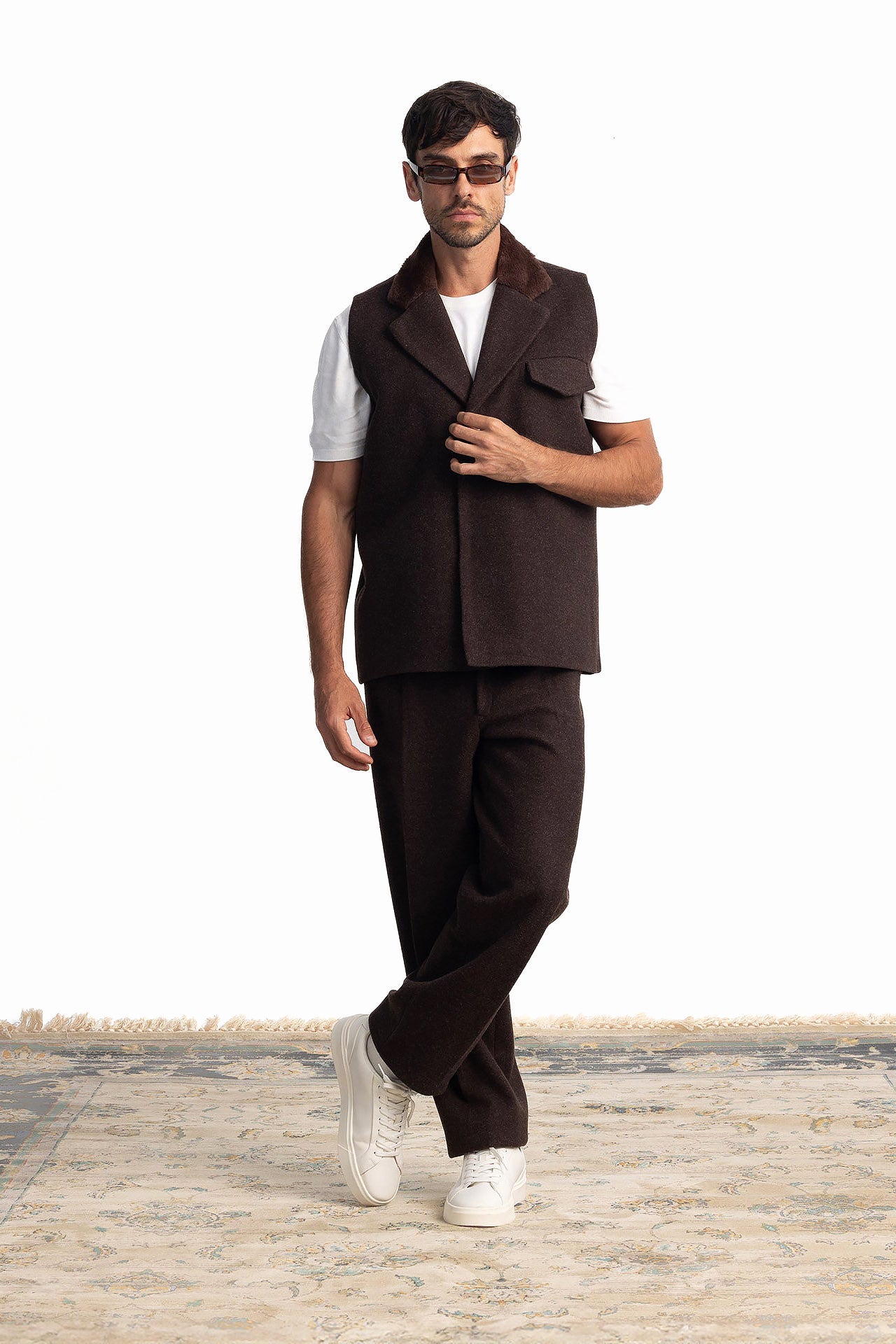 Men Brown Ted’s Vest by Hajruss