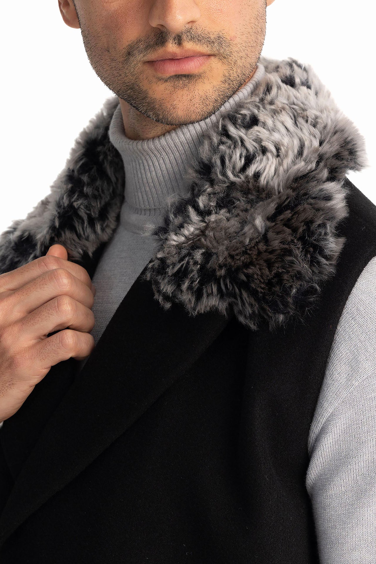Men Black Suit-Collar Vest by Hajruss
