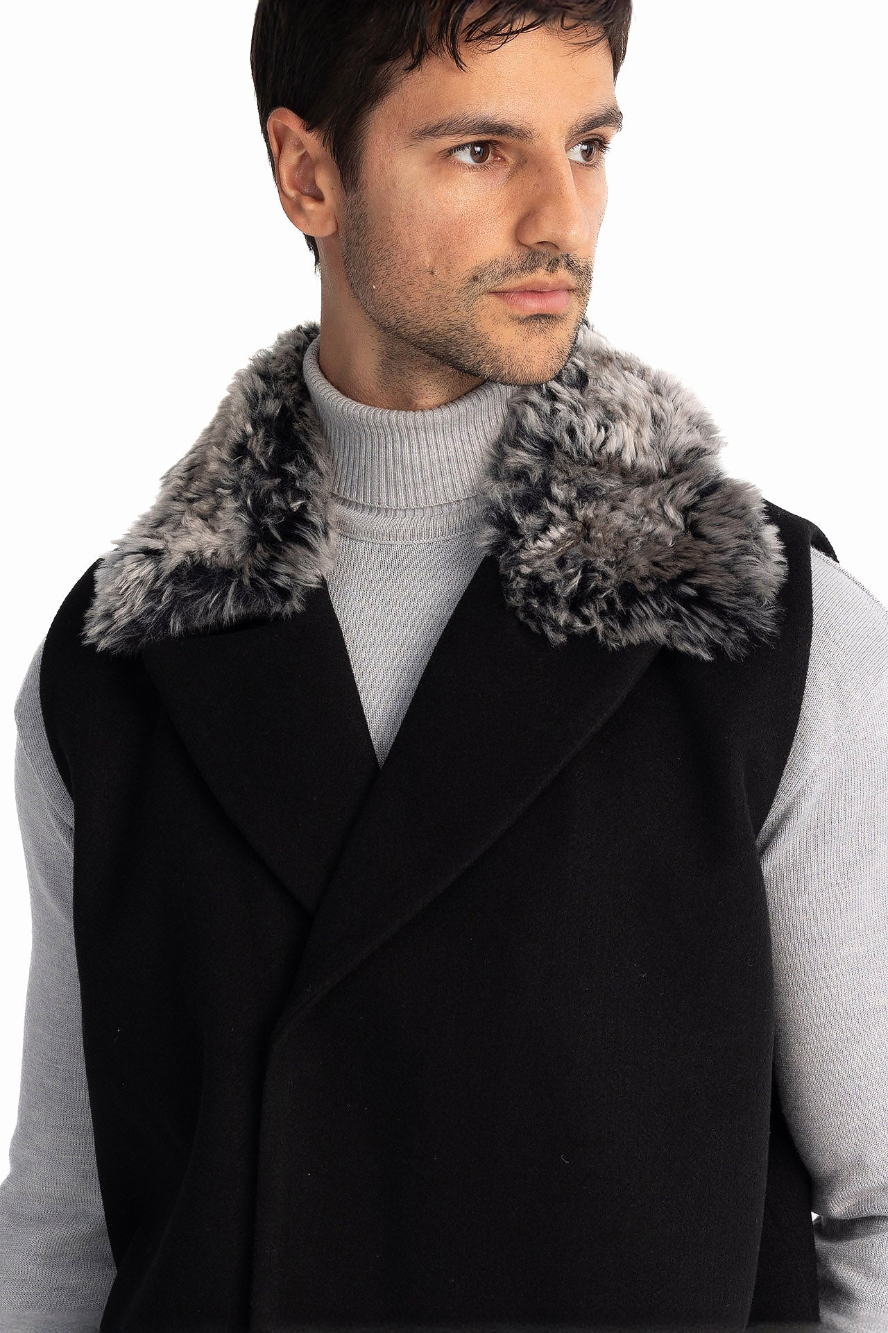 Men Black Suit-Collar Vest by Hajruss