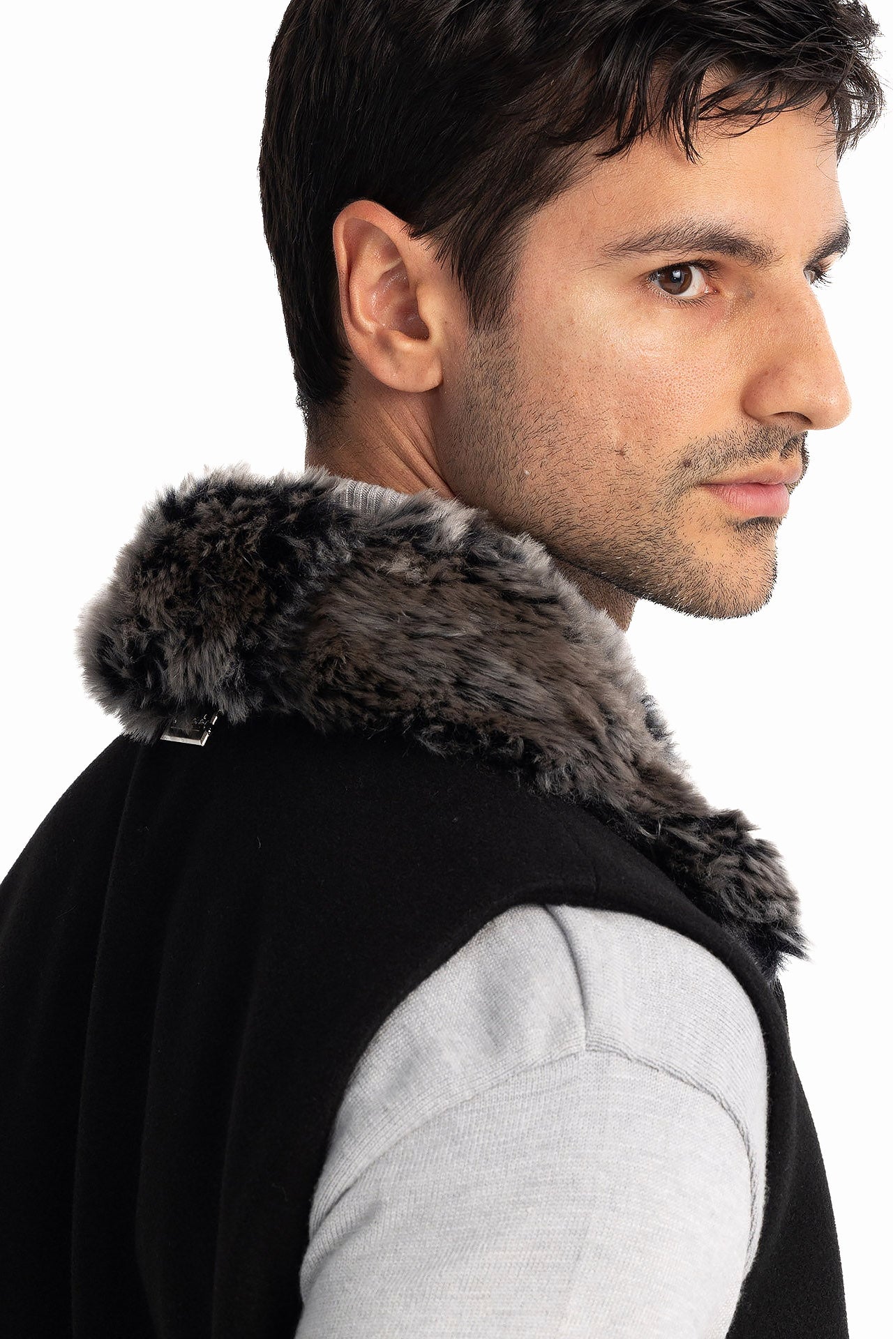 Men Black Suit-Collar Vest by Hajruss