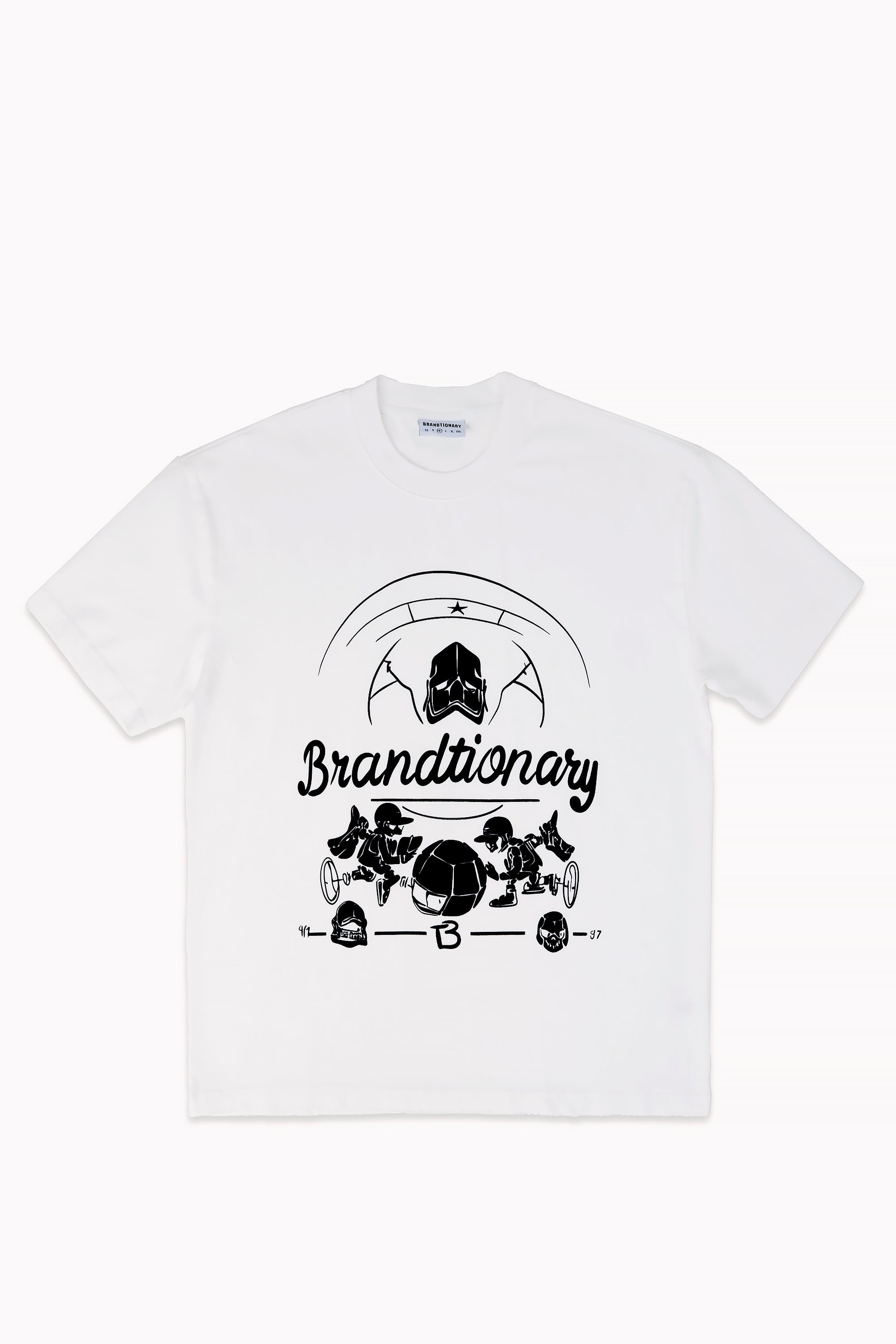تي شيرت فريق أبيض للجنسين من Brandtionary