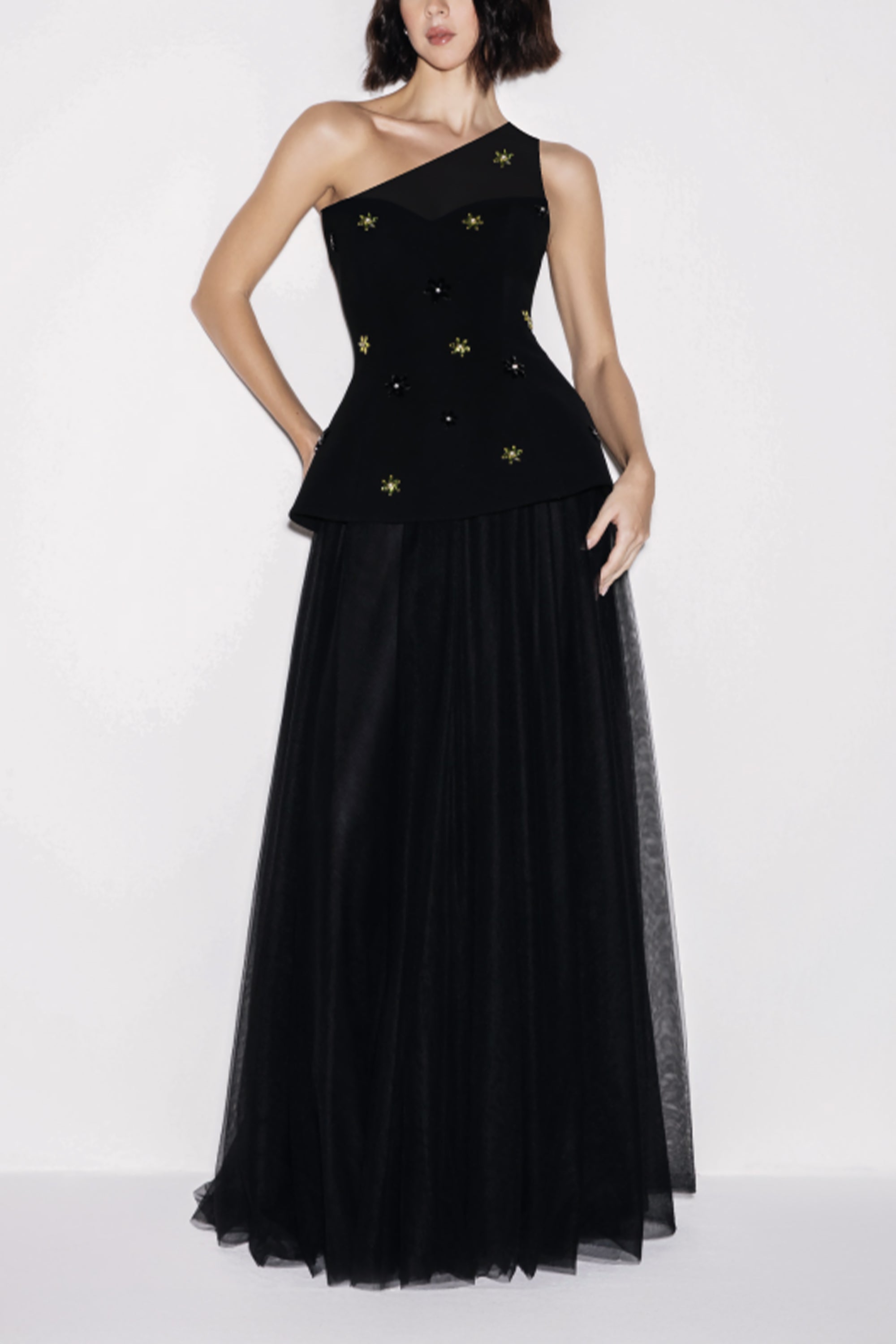 Black Taffeta Elegance Maxi Dress by Lili Blanc