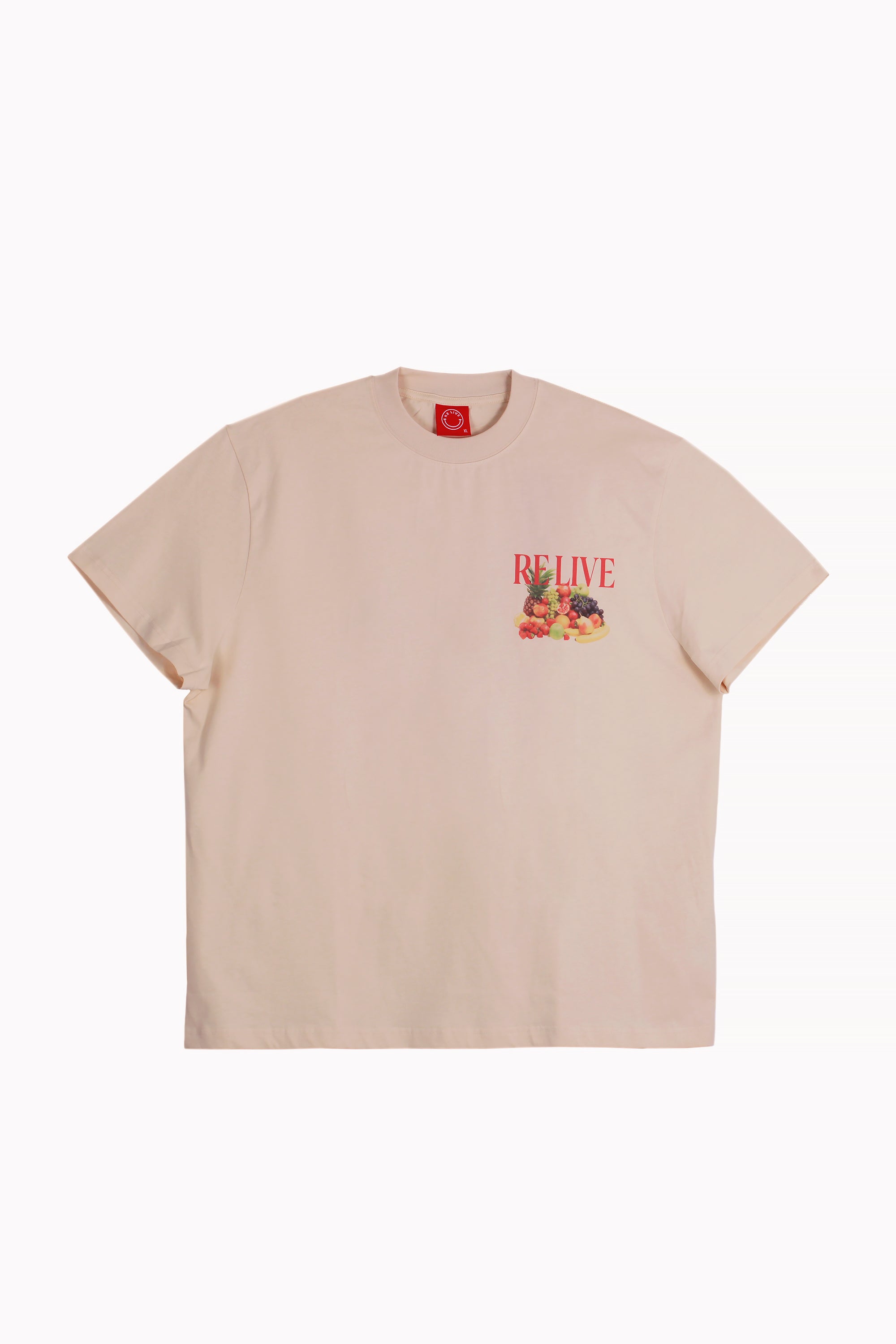 Light Beige Fruits Printed T-Shirt by Re Live