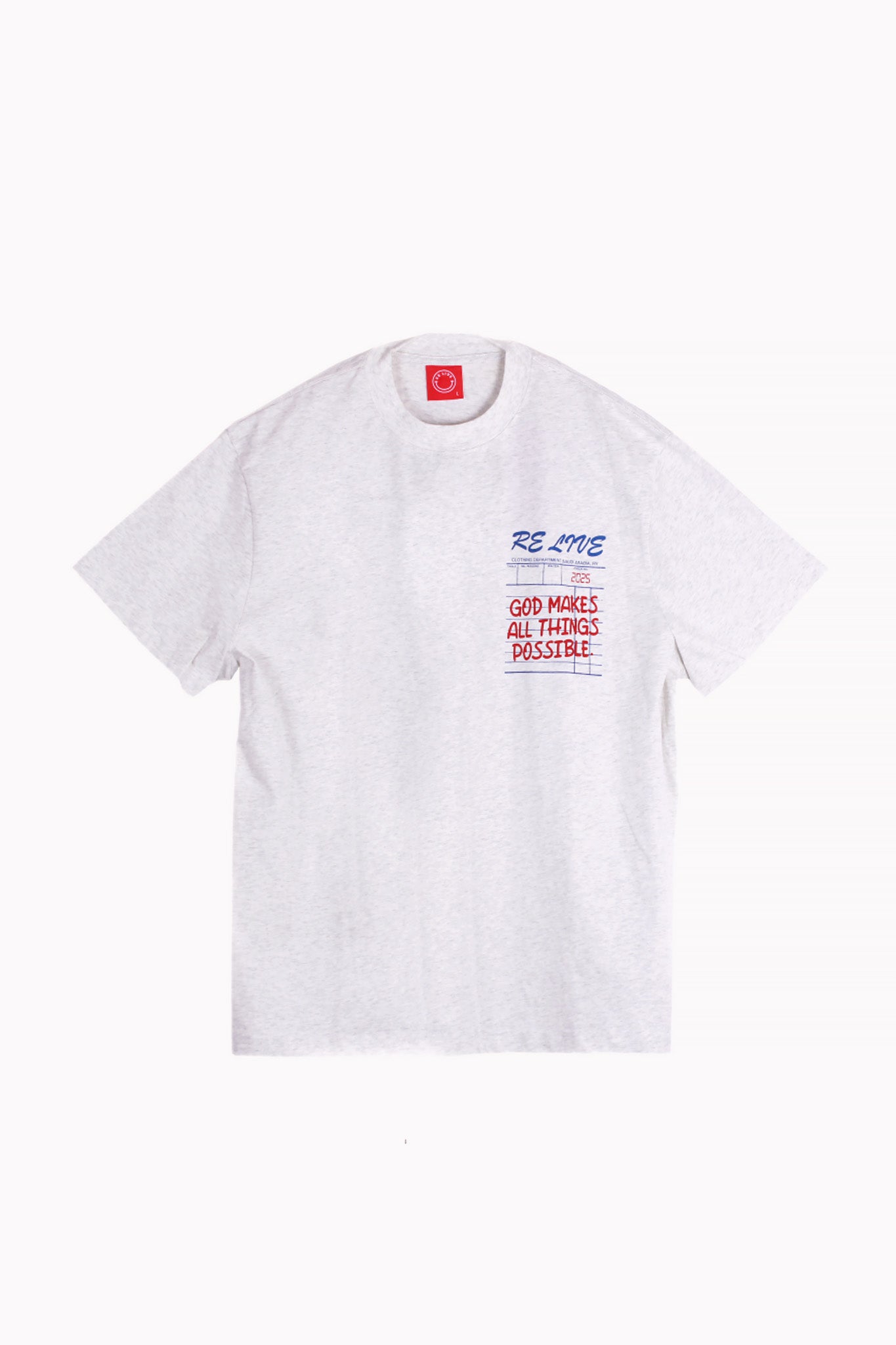Light Grey God Make Possible Printed T-Shirt by Re Live