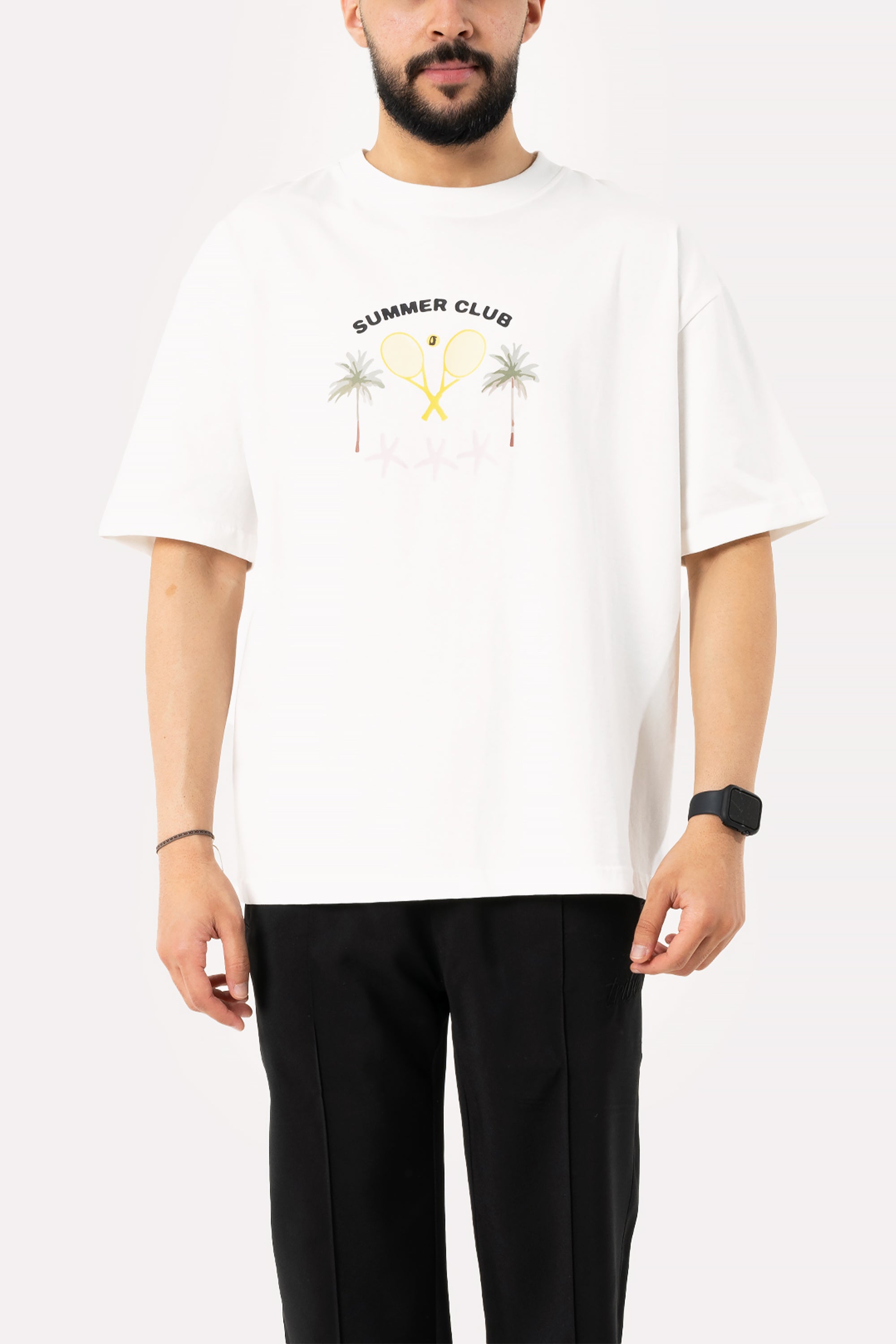 White Unisex Summer Club T-shirt by Other Face