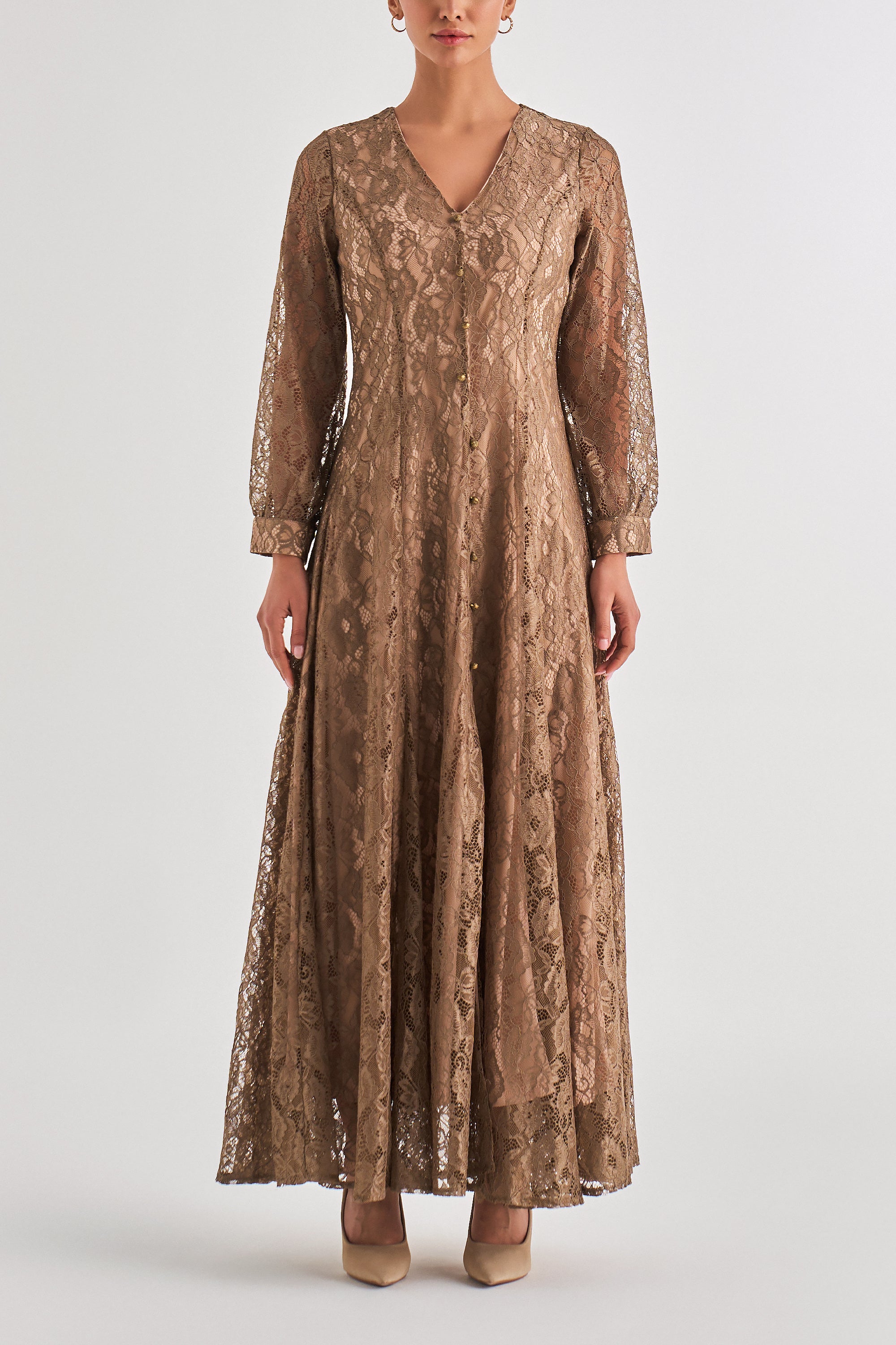 Brown Shahdah Dress by Velton