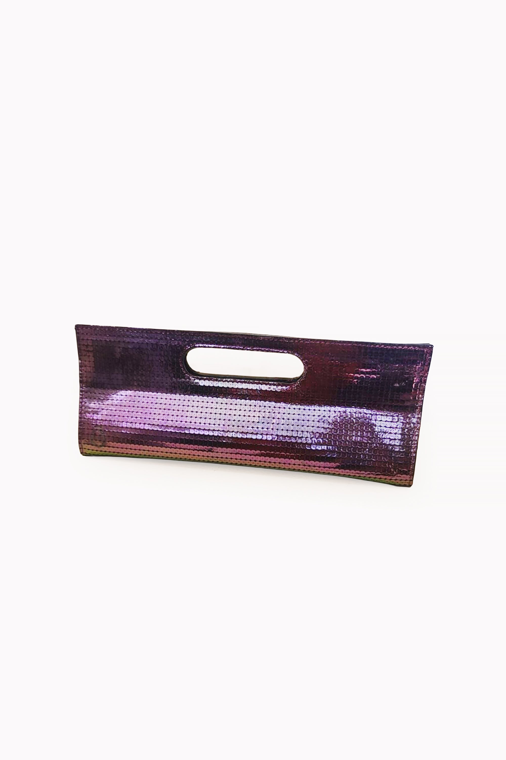 Purple Slim Metalic Clutch by Moski