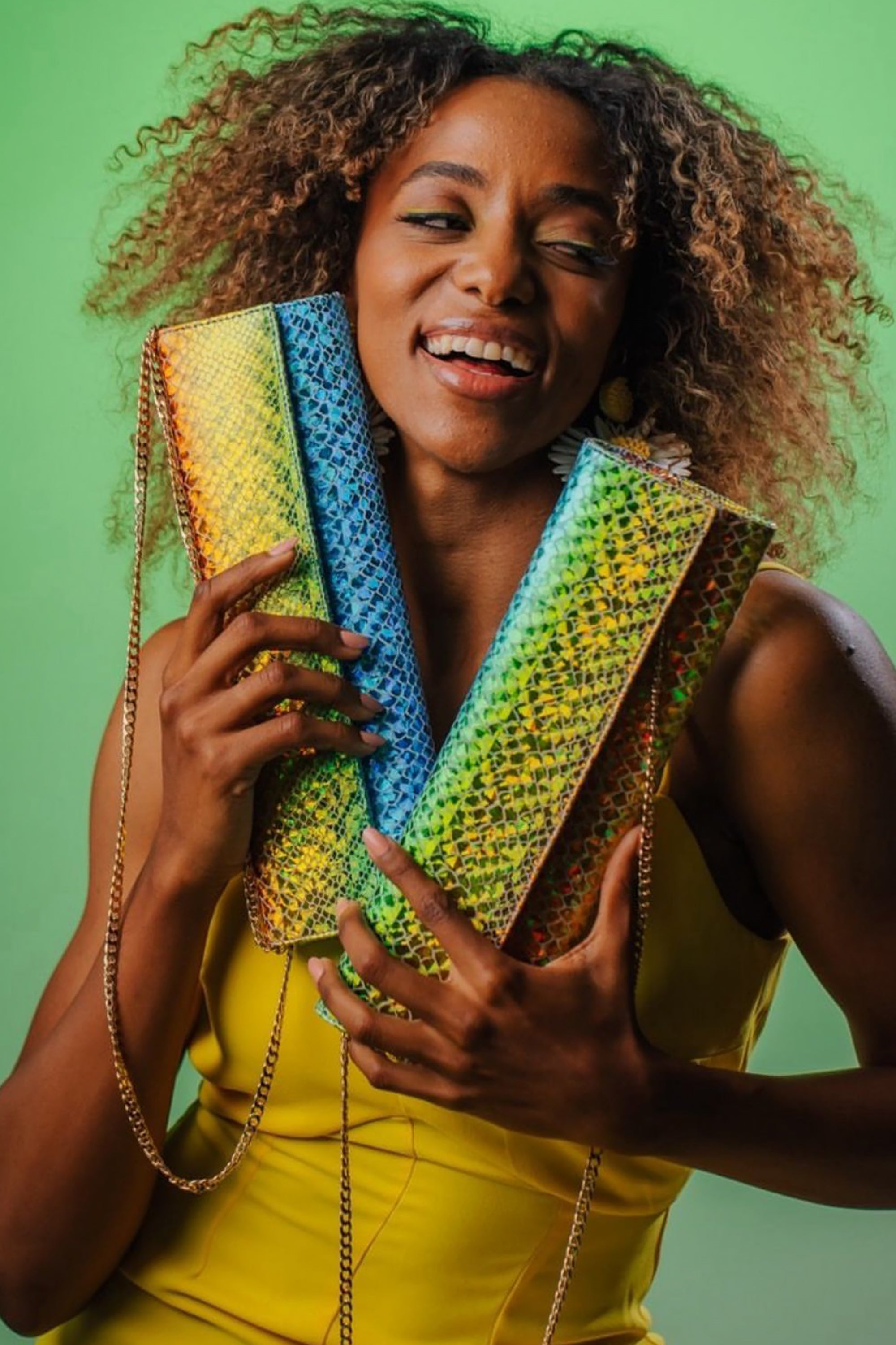 Multicolor Disco Clutch by Moski