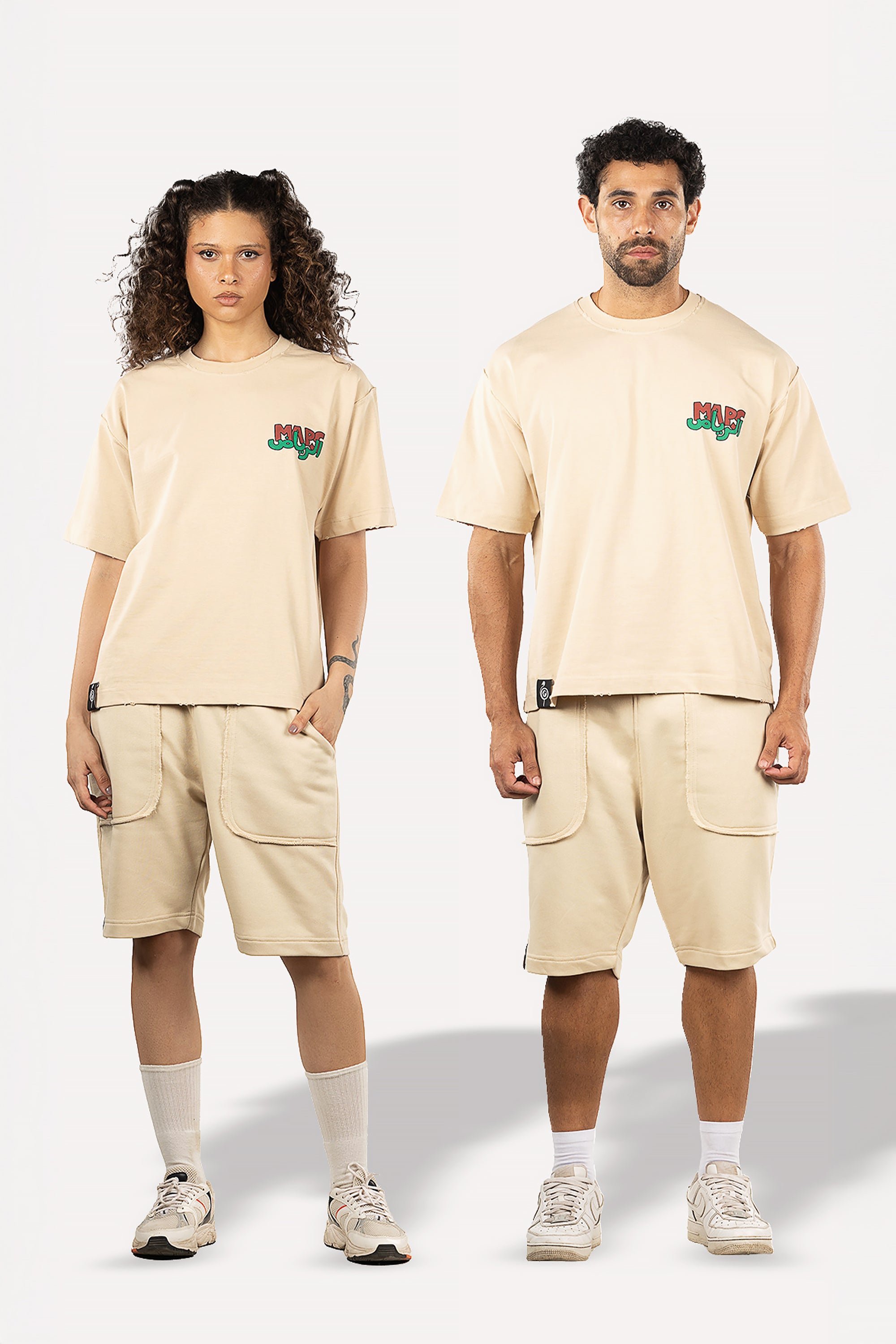 Beige Saudi Arabia Set of T-Shirt and Shorts by Maps