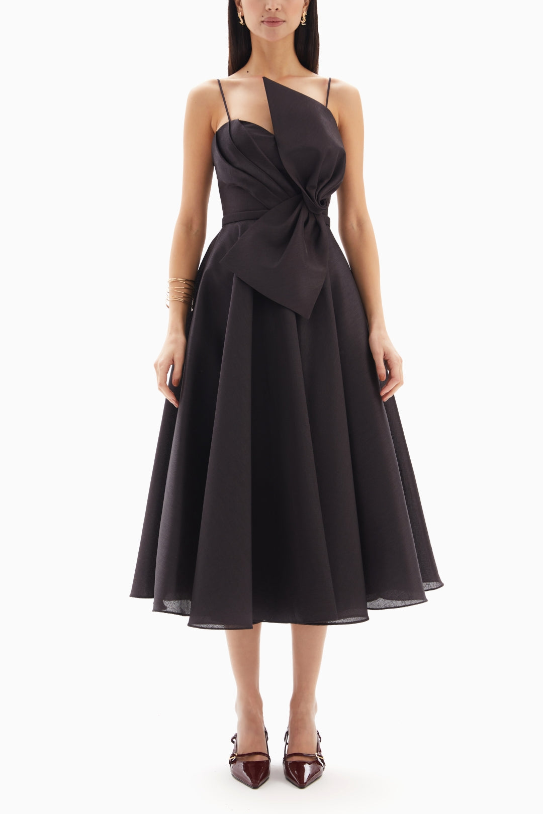 Midi Black Bow Dress By WECRE8