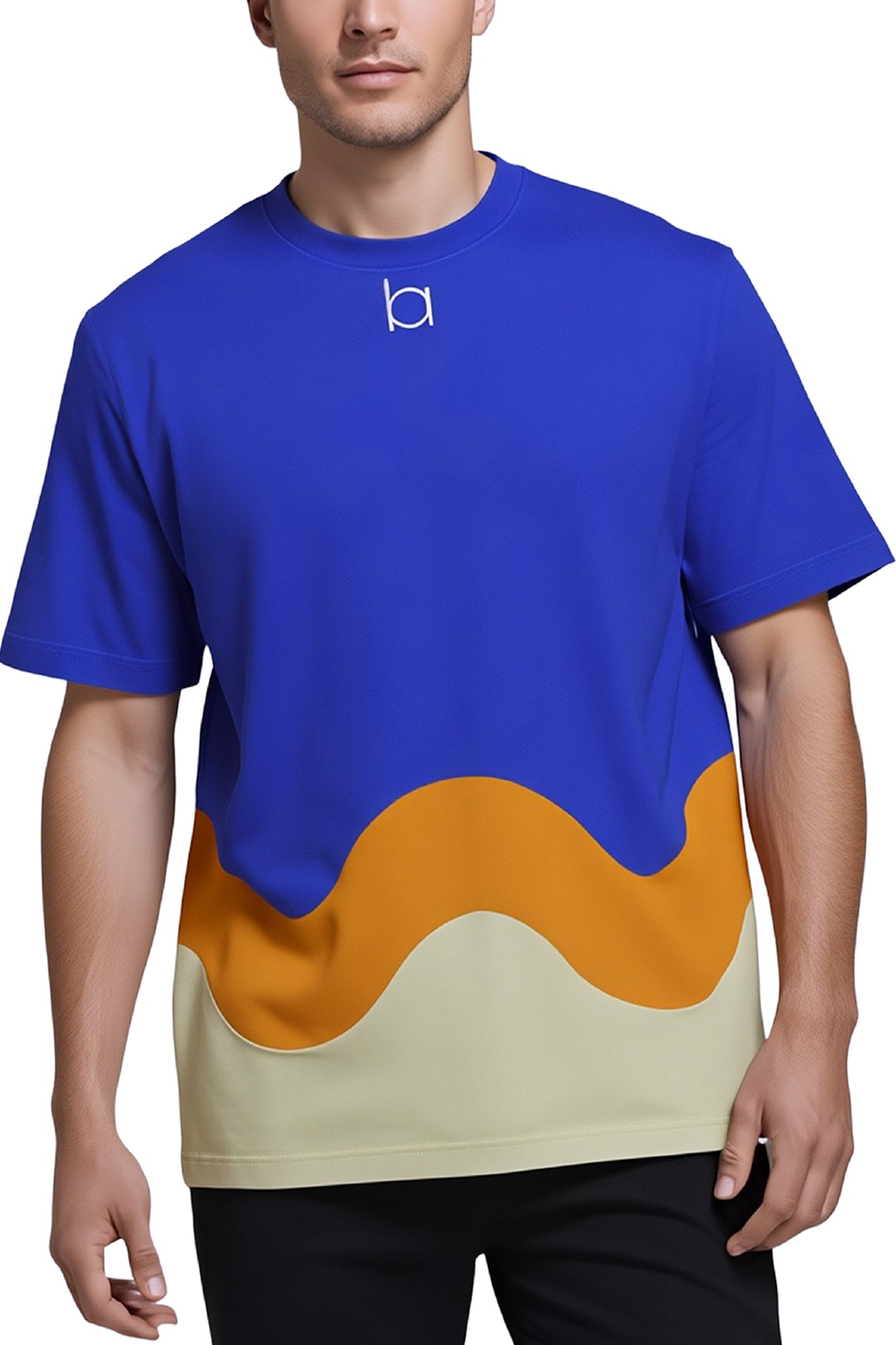 Multicolor Unisex Crazy Blue T-shirt with Keychain by Oba