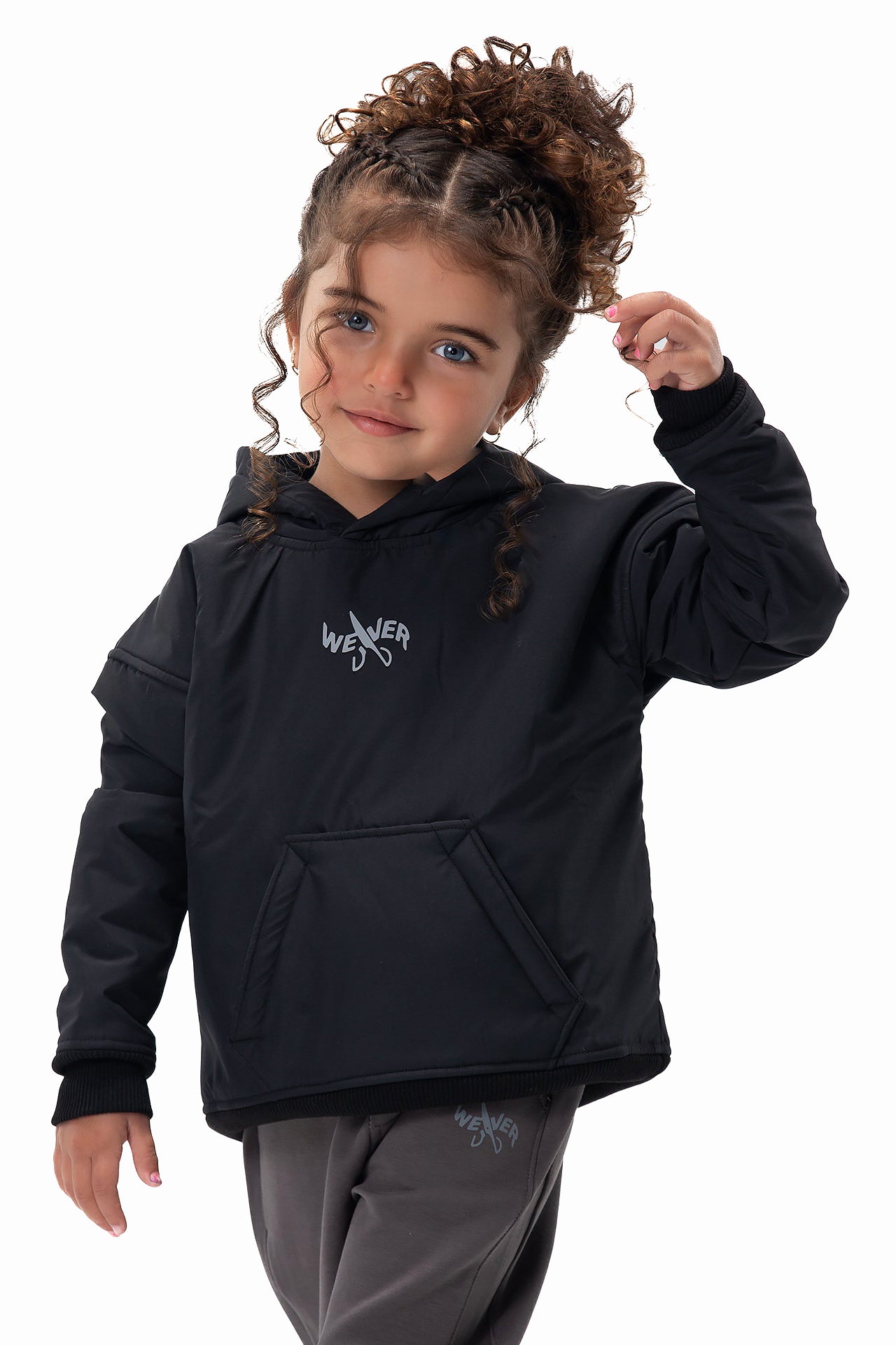 Kids' Black Snowy Hoodie By Weaver Design