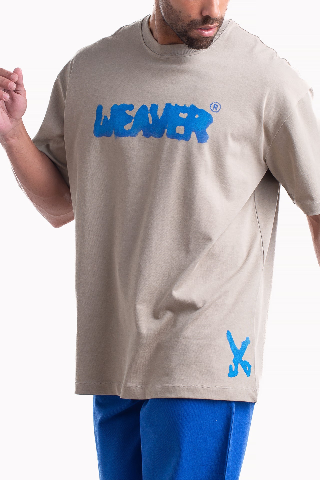 Light Grey Cotton Ink T-shirt by Weaver Design
