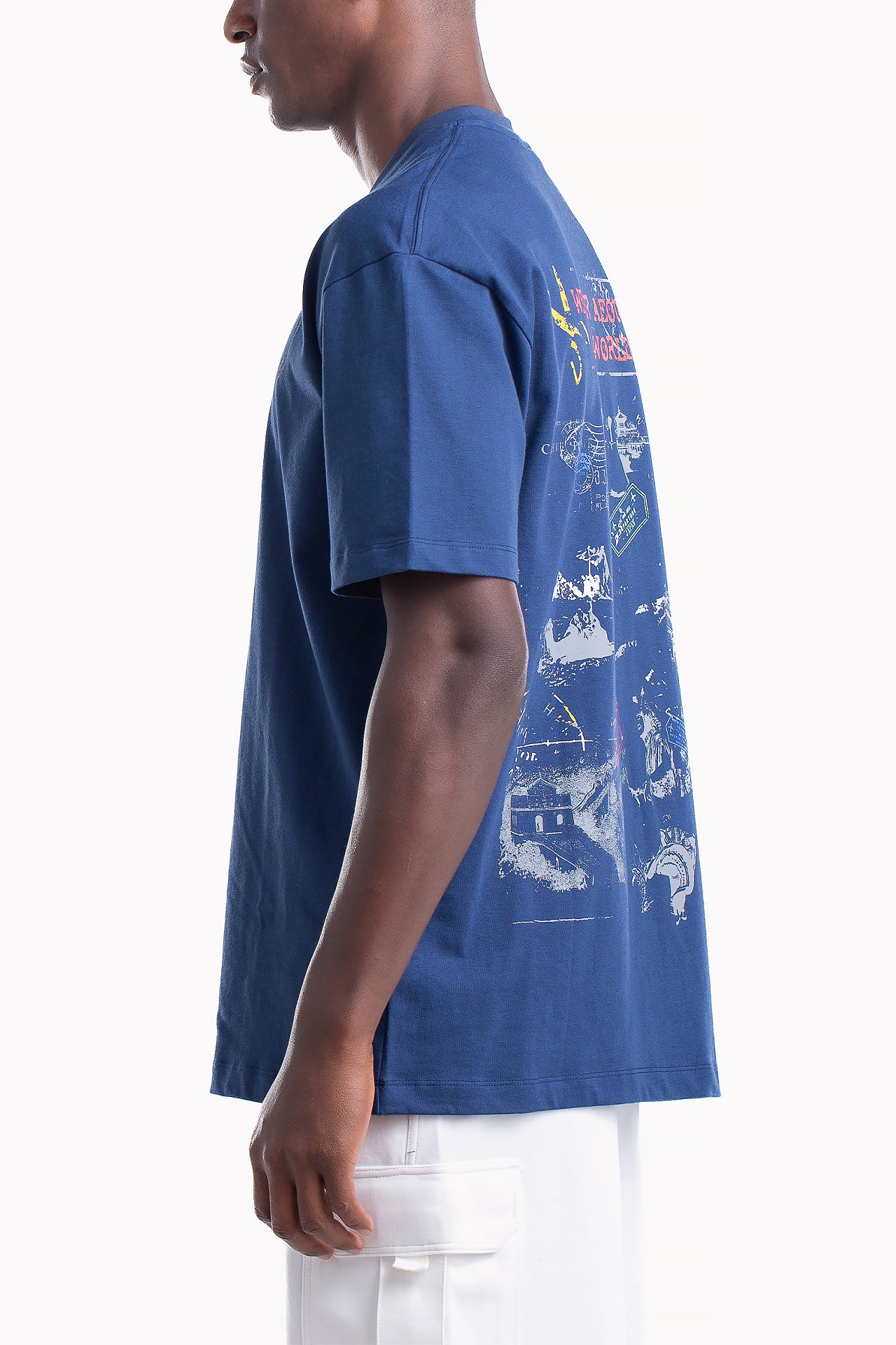 Deep Navy Cotton Stamp T-shirt by Weaver Design