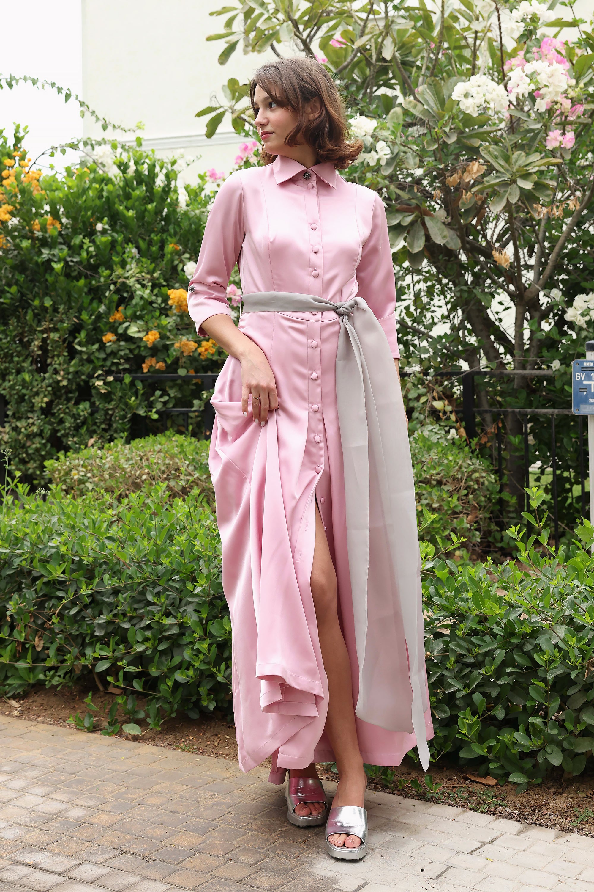 Pink Allegra Classic Shirt Dress by Baruni