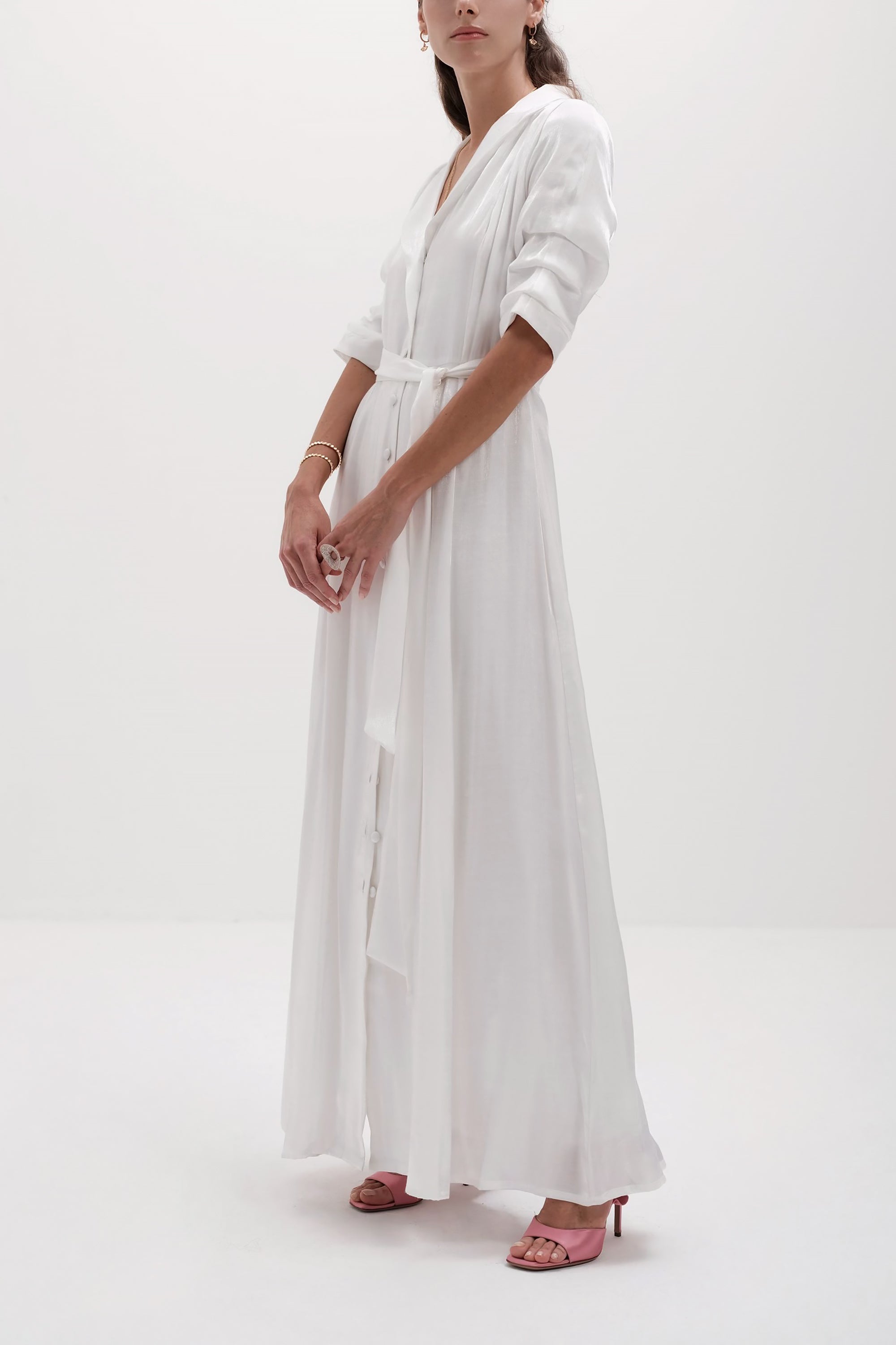 White Amara Ankle-Length Dress by Baruni