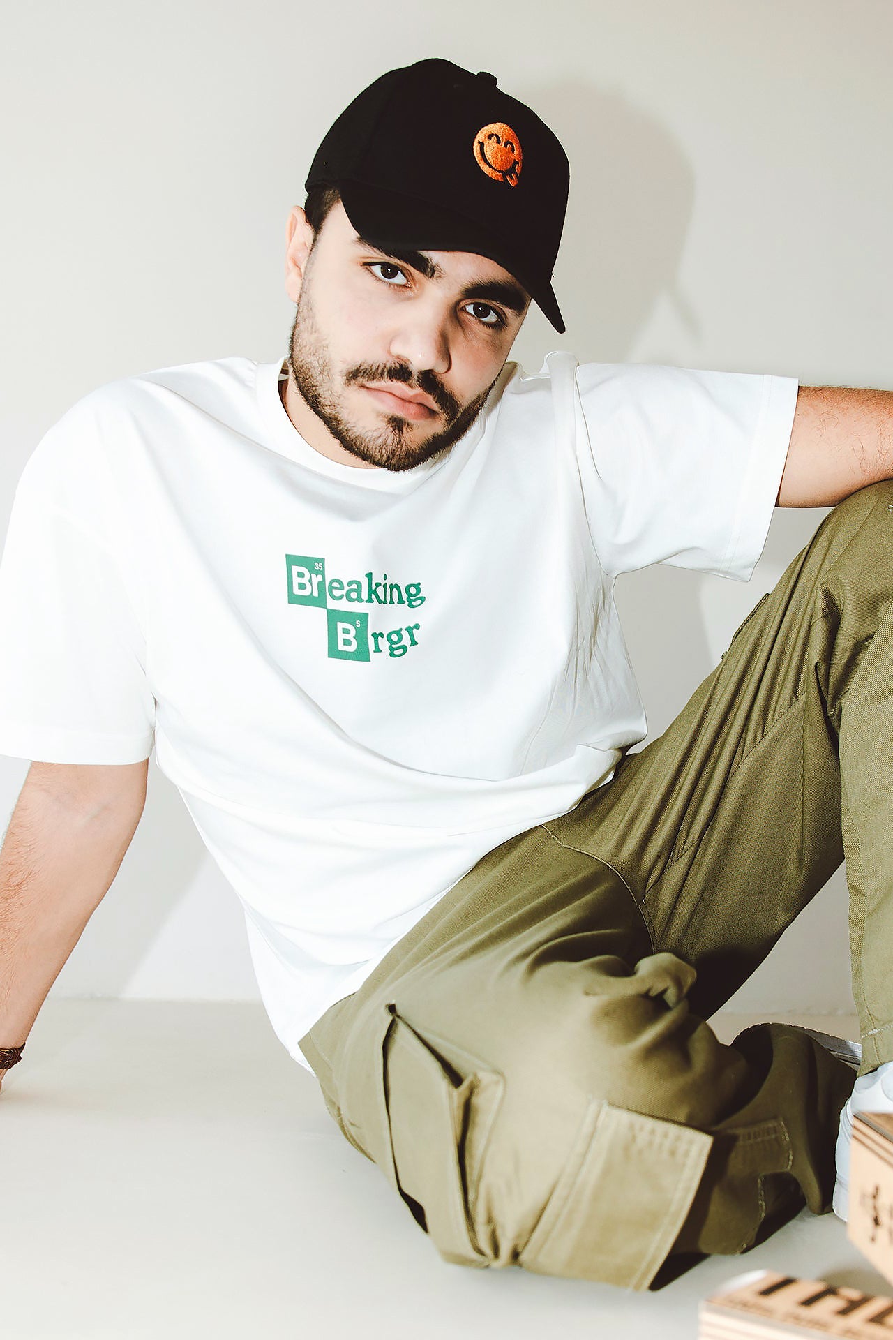 White Oversized Breaking Brgr Printed T-shirt By In Your Shoe