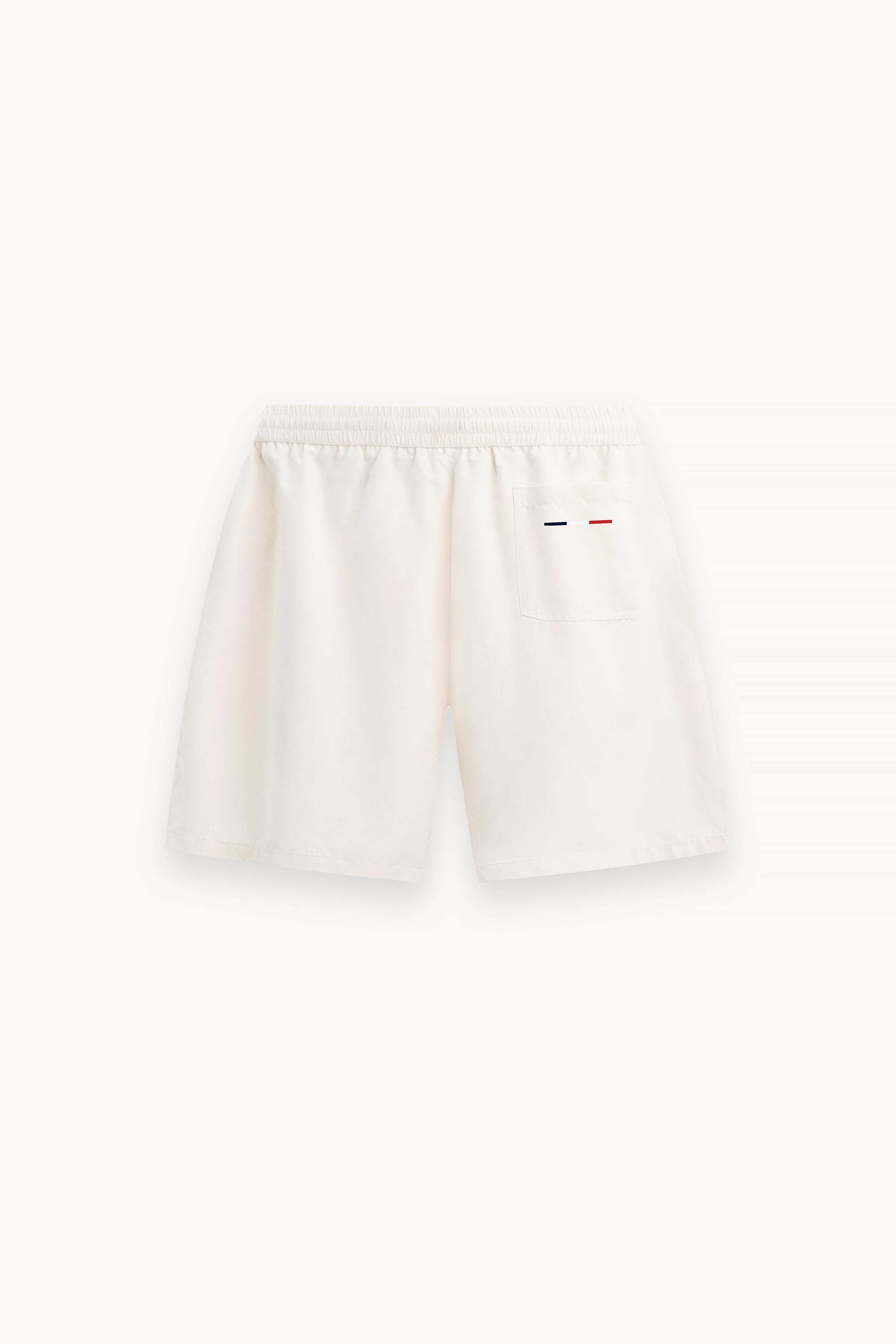 White Printed "Pardon" Shorts by The Shashka Syndicate