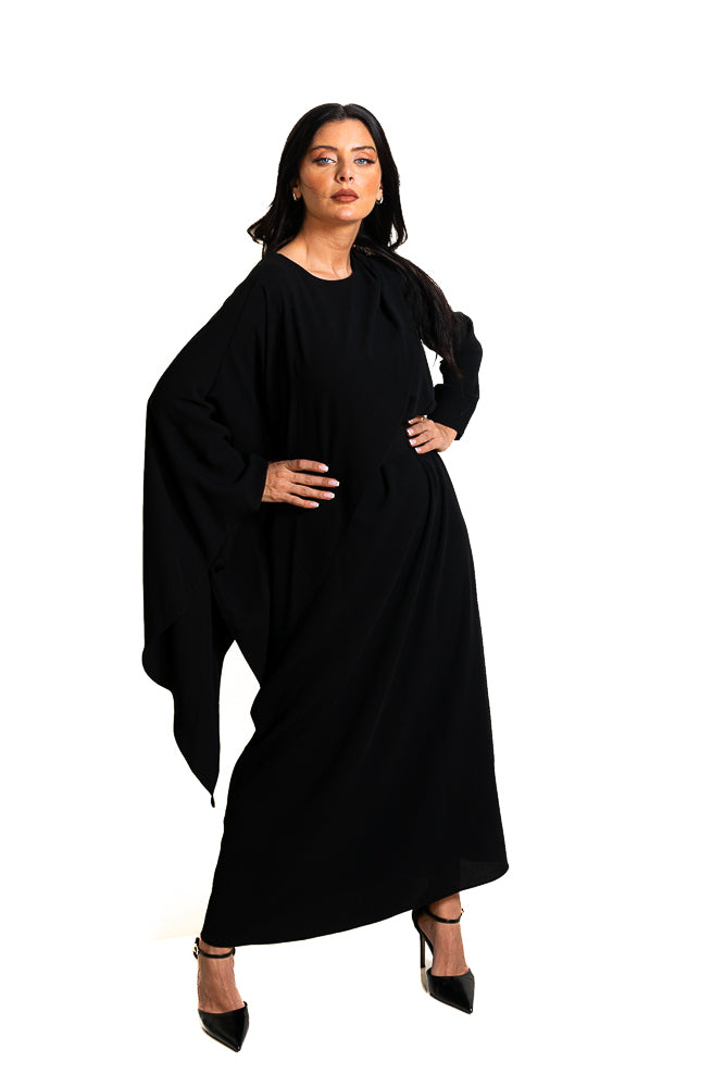 Black Two-Piece Set of Butterfly Blouse and Long Skirt by The Embroidered Corner