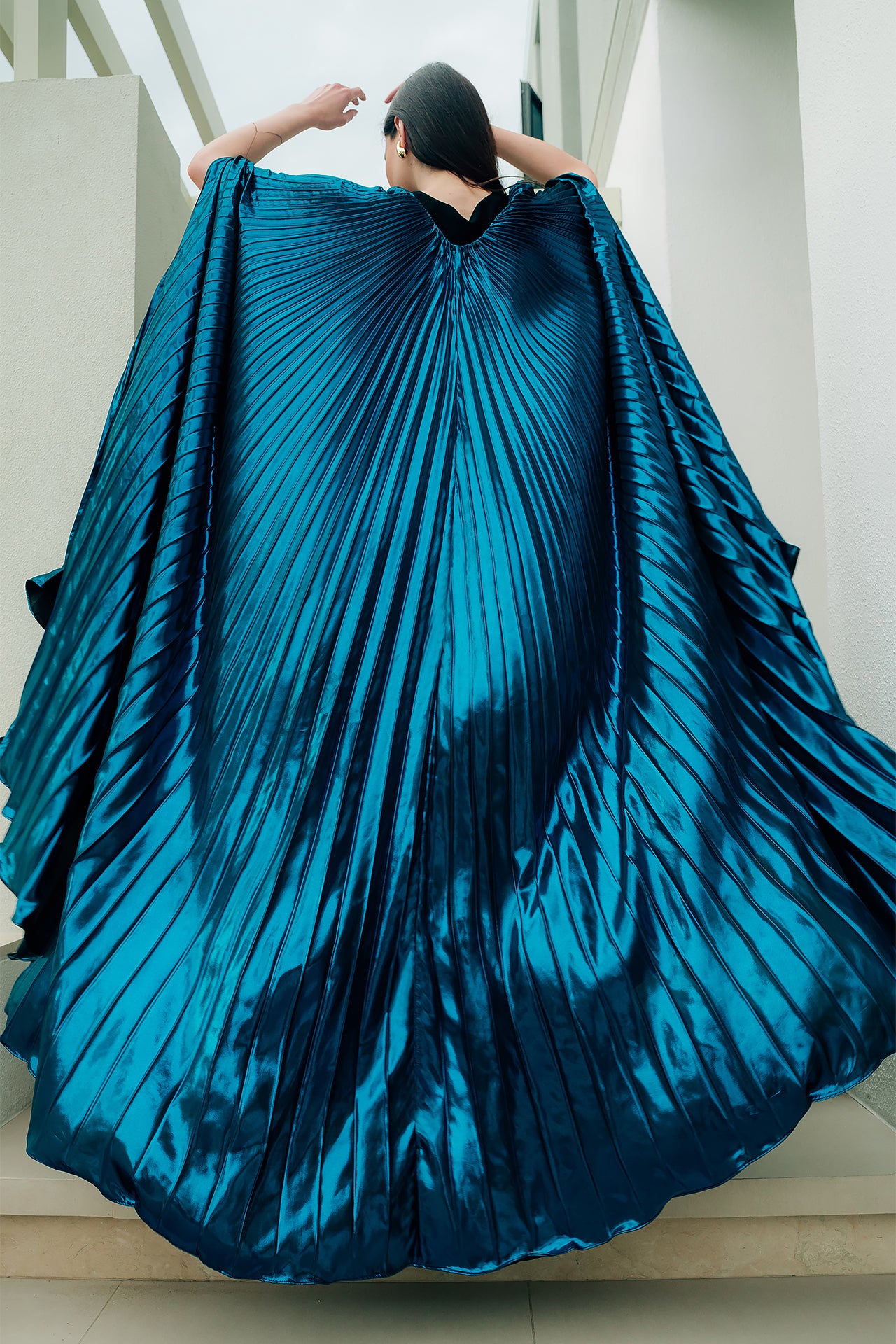 The Phoenix Metallic Teal Cape by Canava