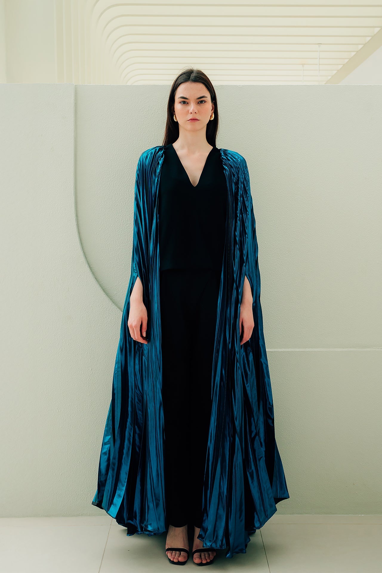 The Phoenix Metallic Teal Cape by Canava