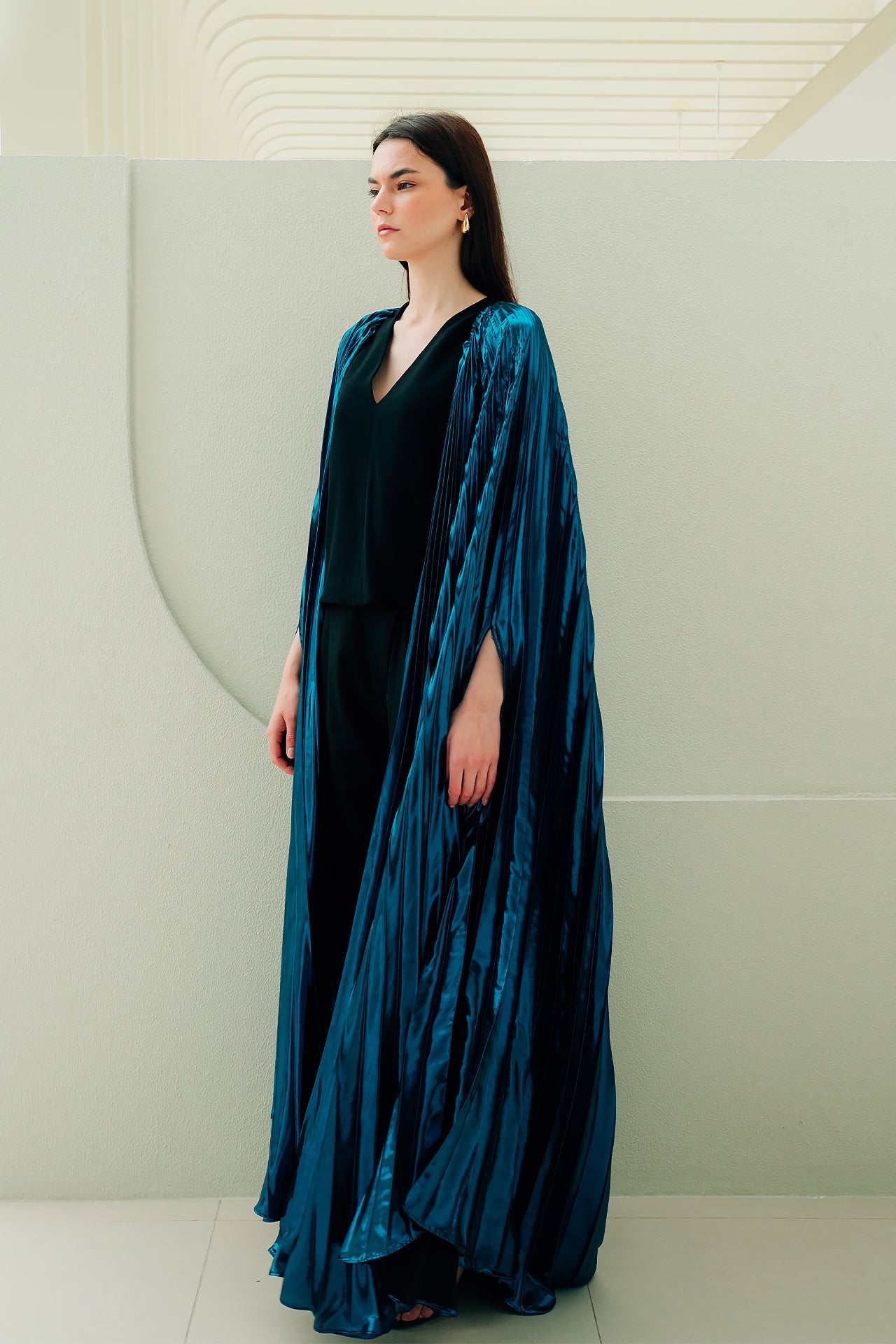 The Phoenix Metallic Teal Cape by Canava