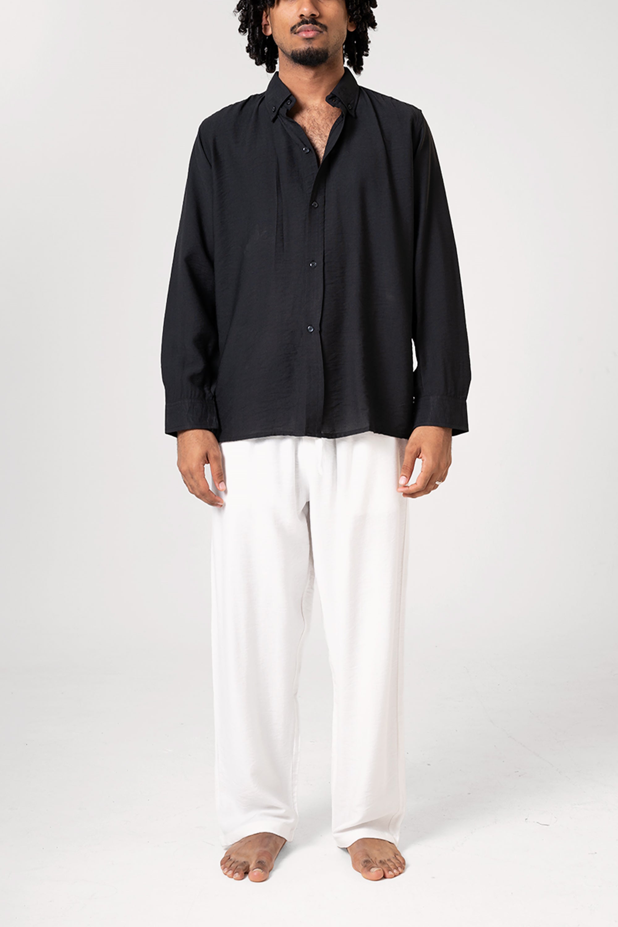 Black Linen Shirt by Seemly