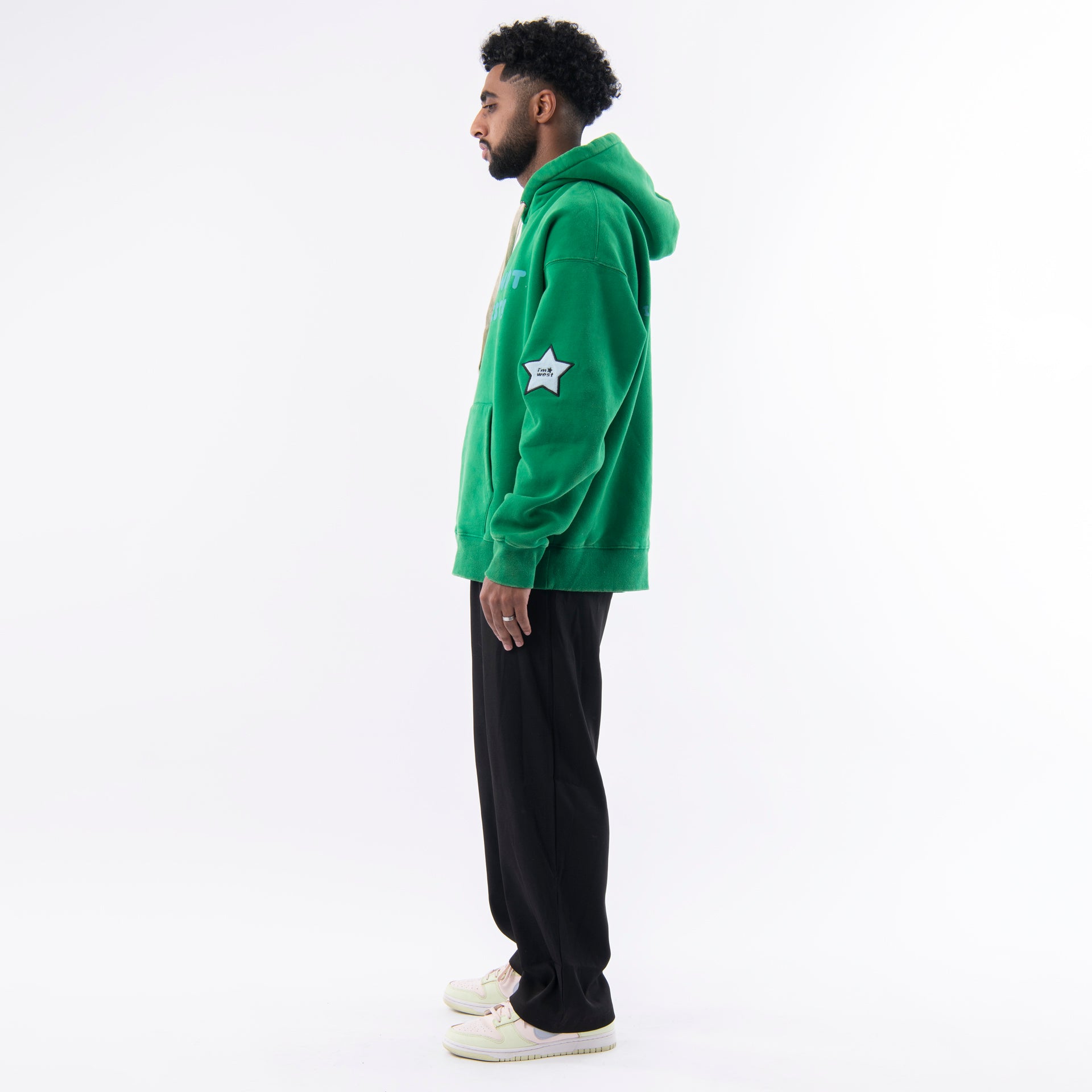 Green Hoodie No I'm Not Print From I'm West