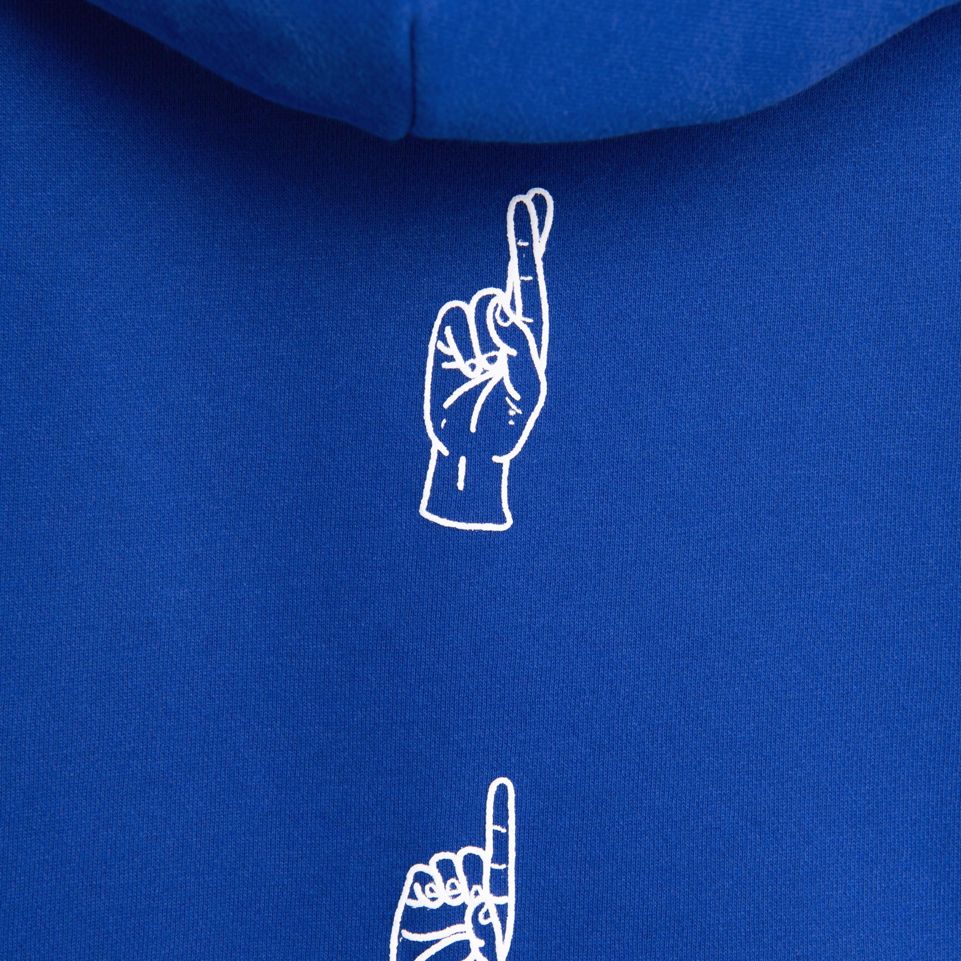 Dark Blue Hoodie with Sign Language Print by Brandtionary