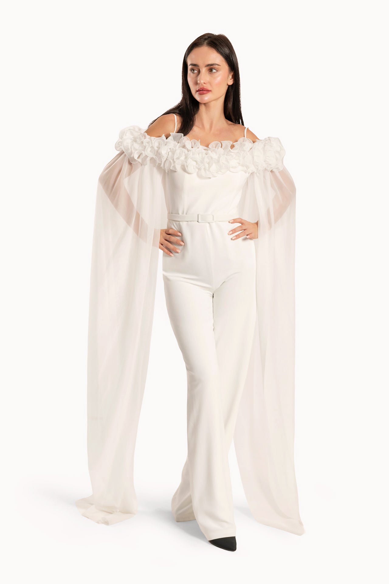 Women White Floral Jumpsuit by WECRE8