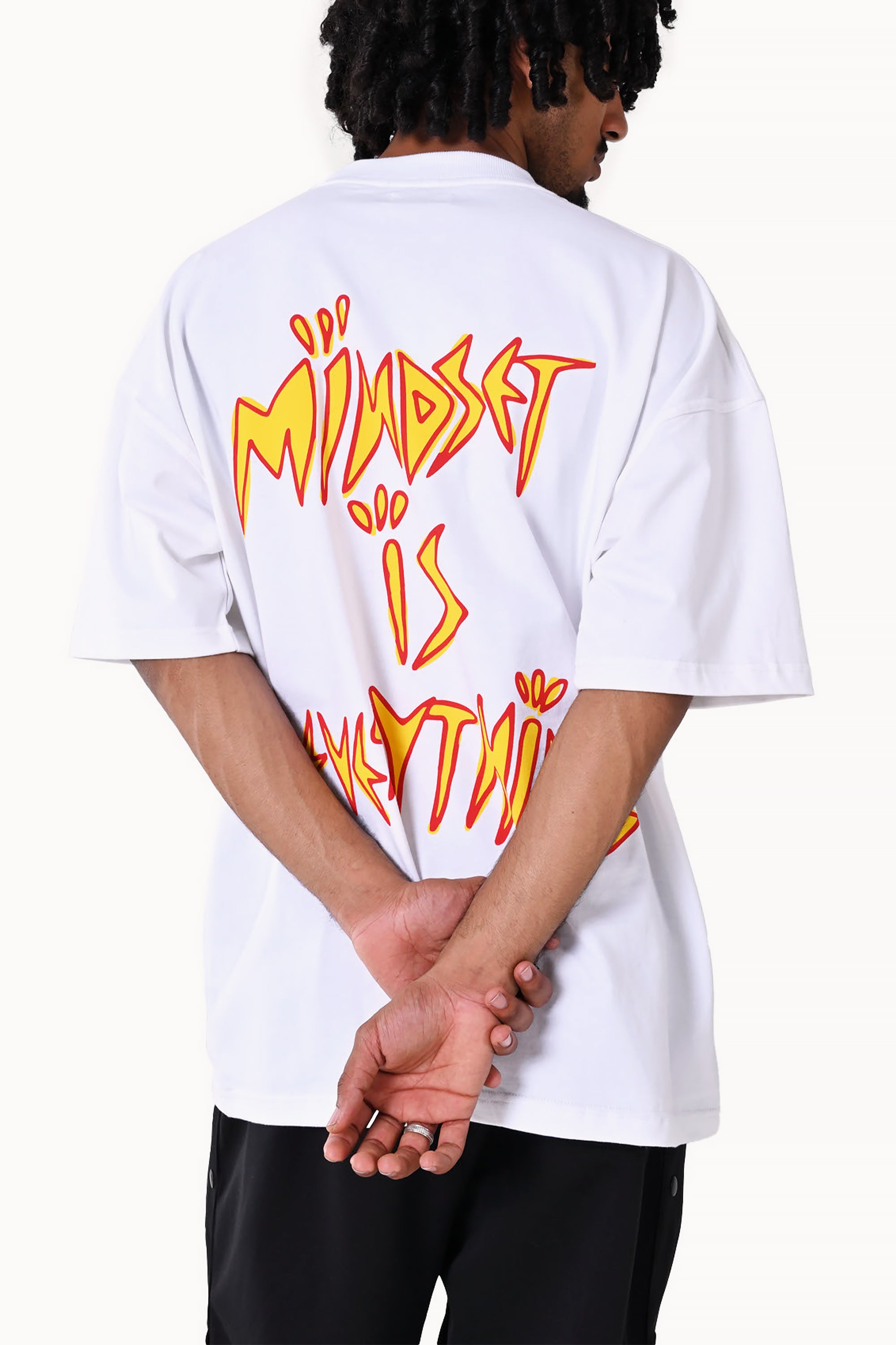 White Mindset Printed T-shirt by Dystopia