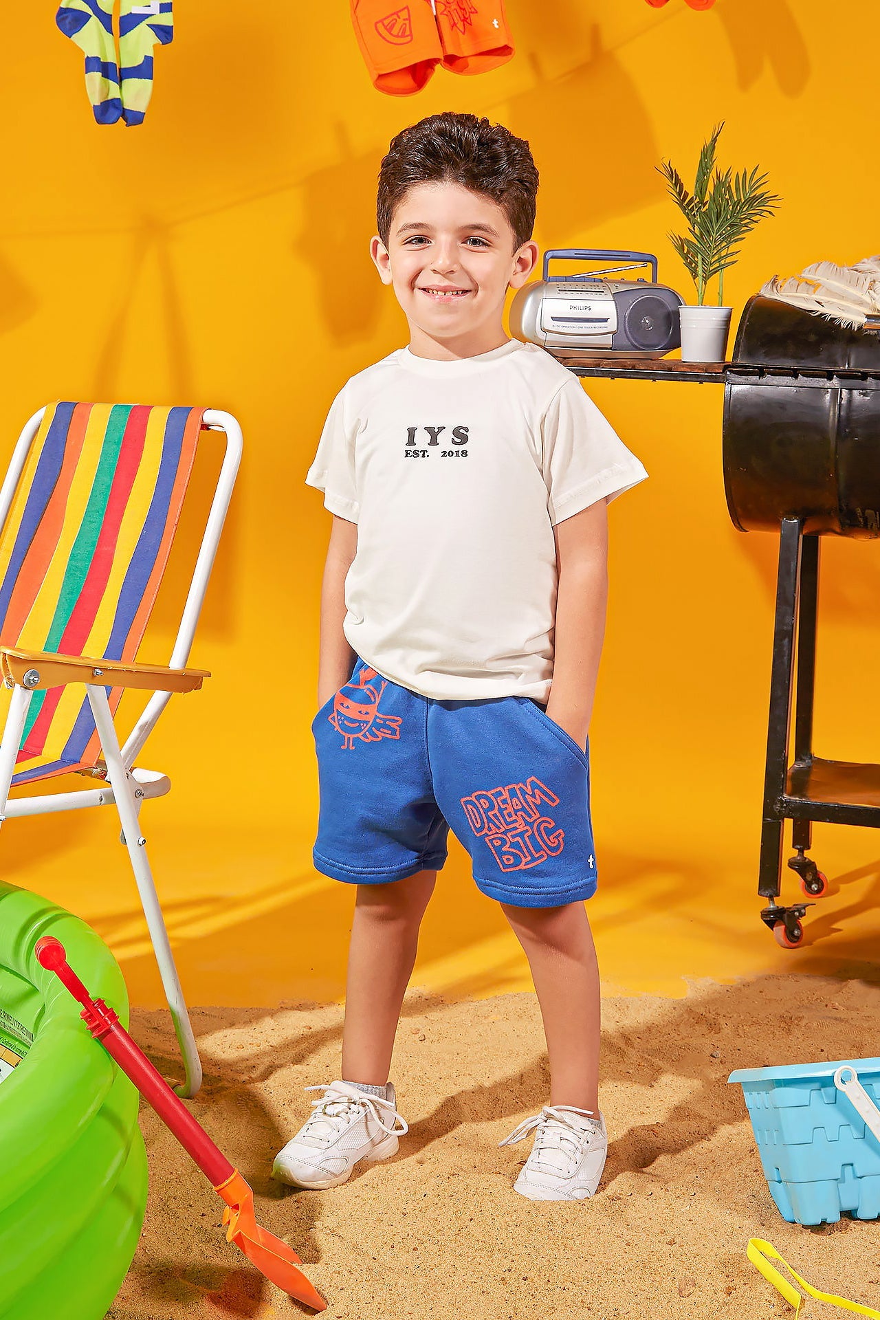 Kids Blue Dream Big Sworts By In Your Shoe