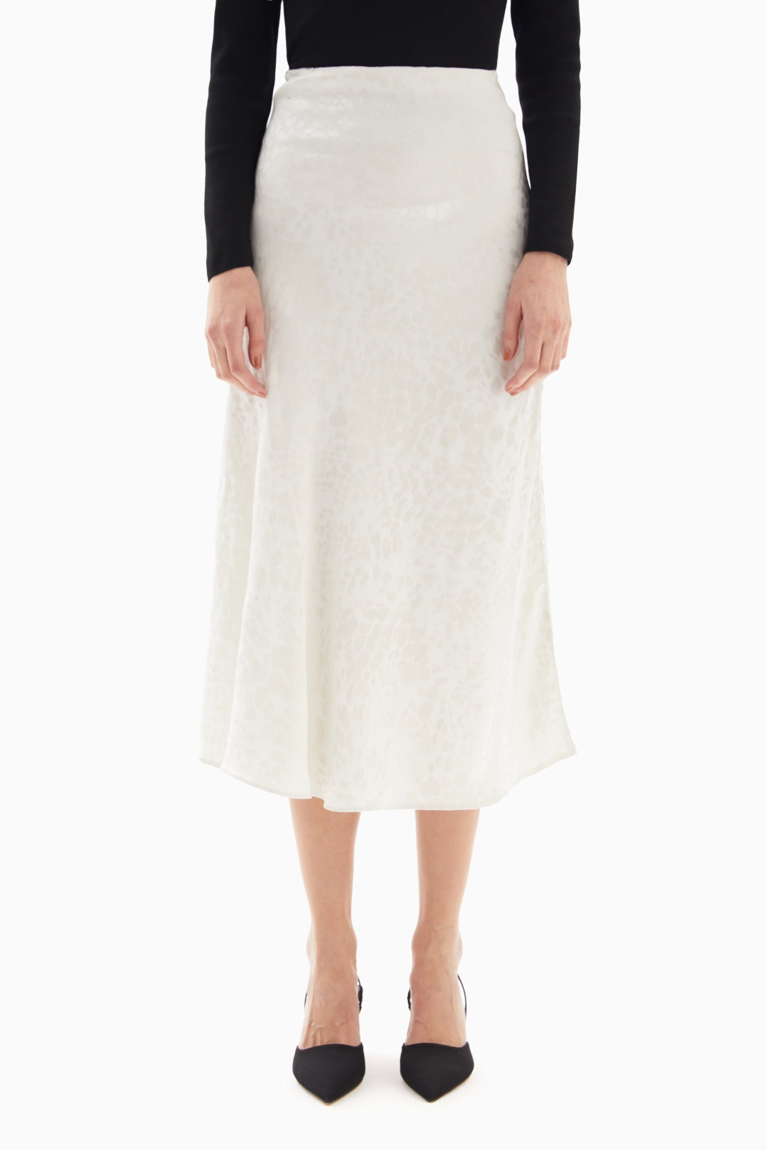 Midi White Patterned Skirt By WECRE8