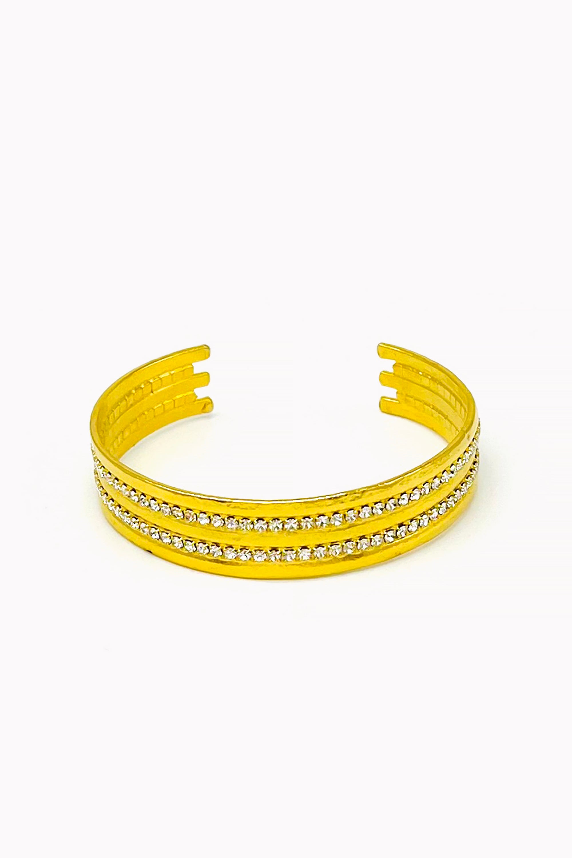 Gold Handmade Rhinestones Bracelet by M Collection
