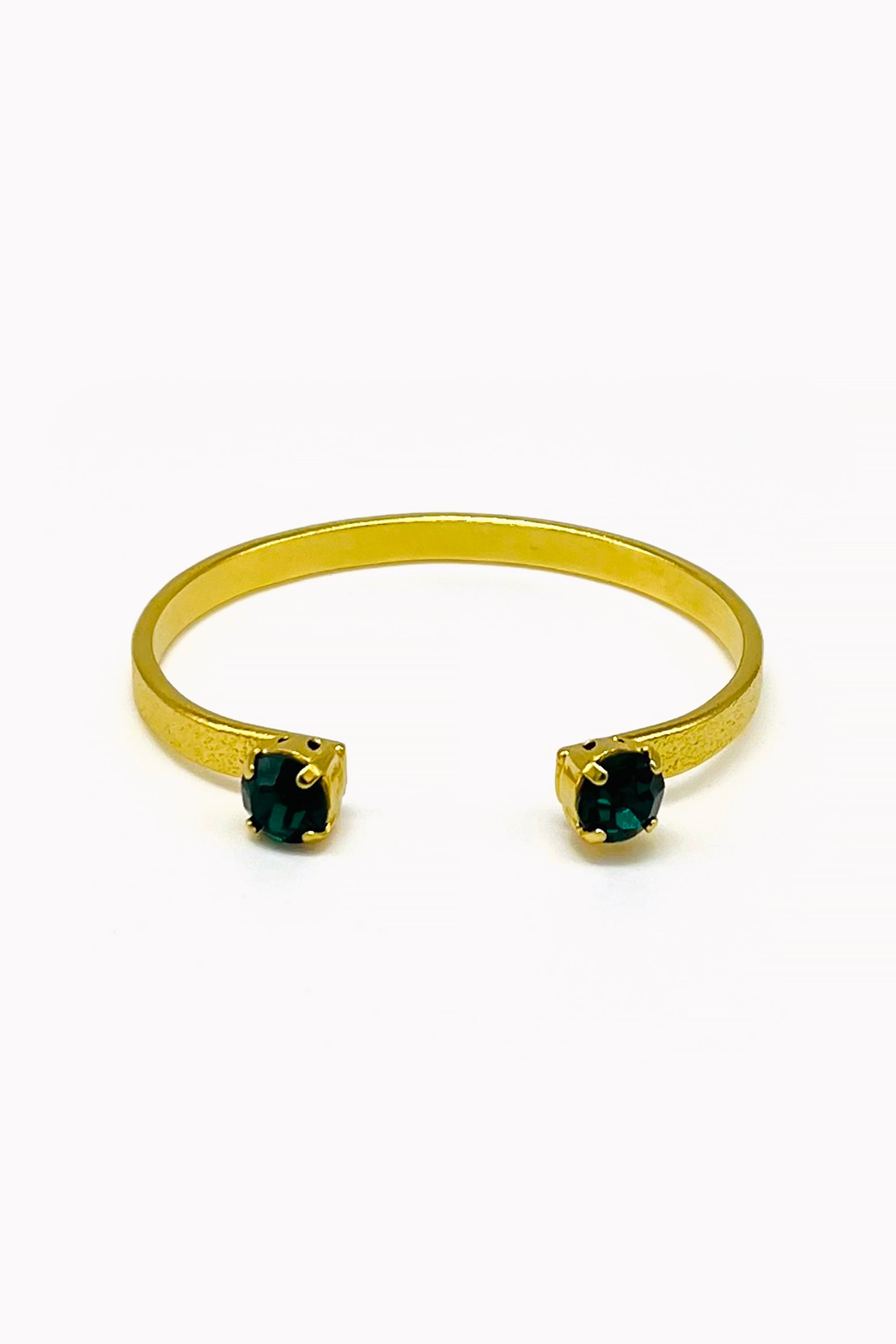 Gold Handmade Green Gemstone Bracelet by M Collection
