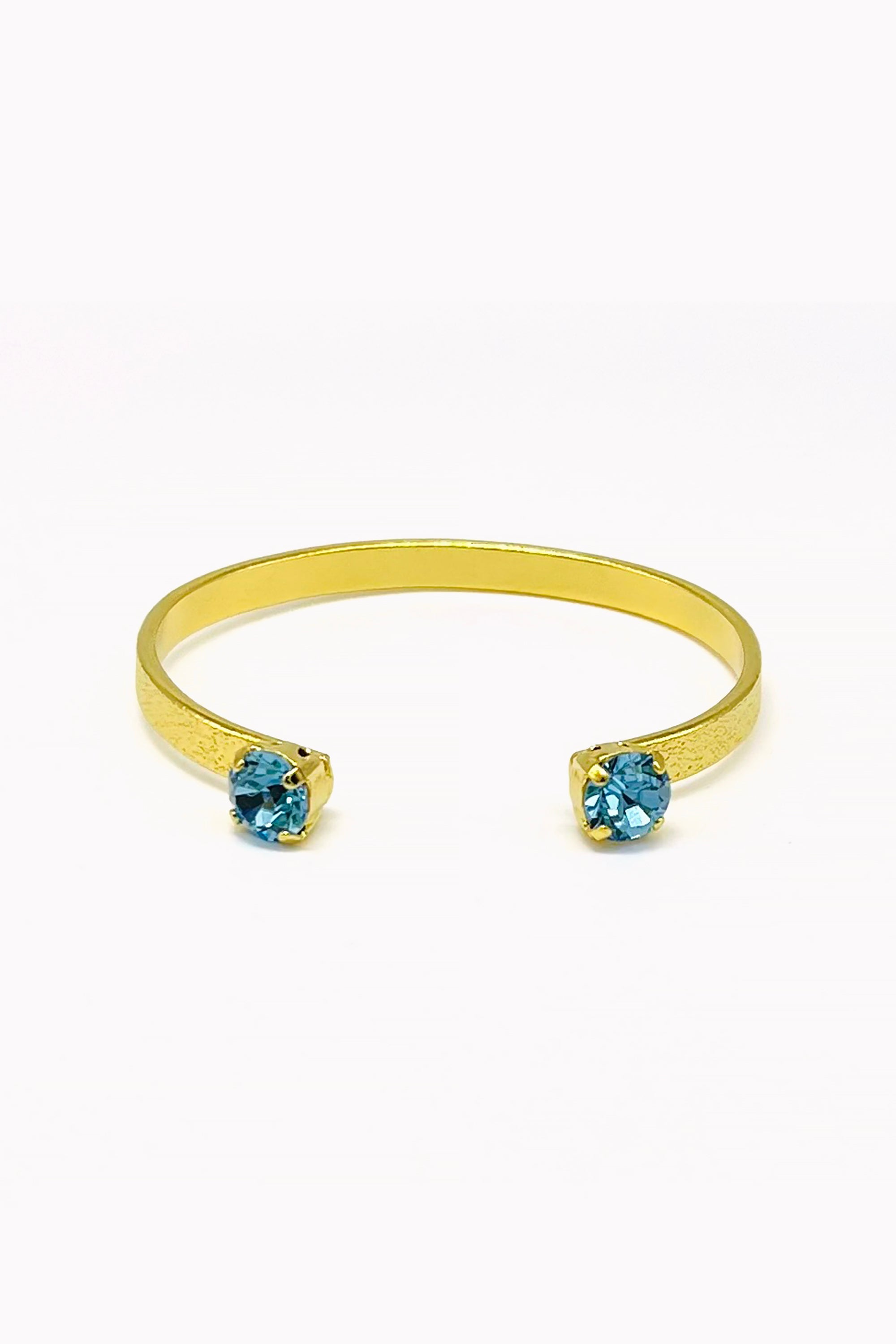 Gold Handmade Blue Gemstone Bracelet by M Collection