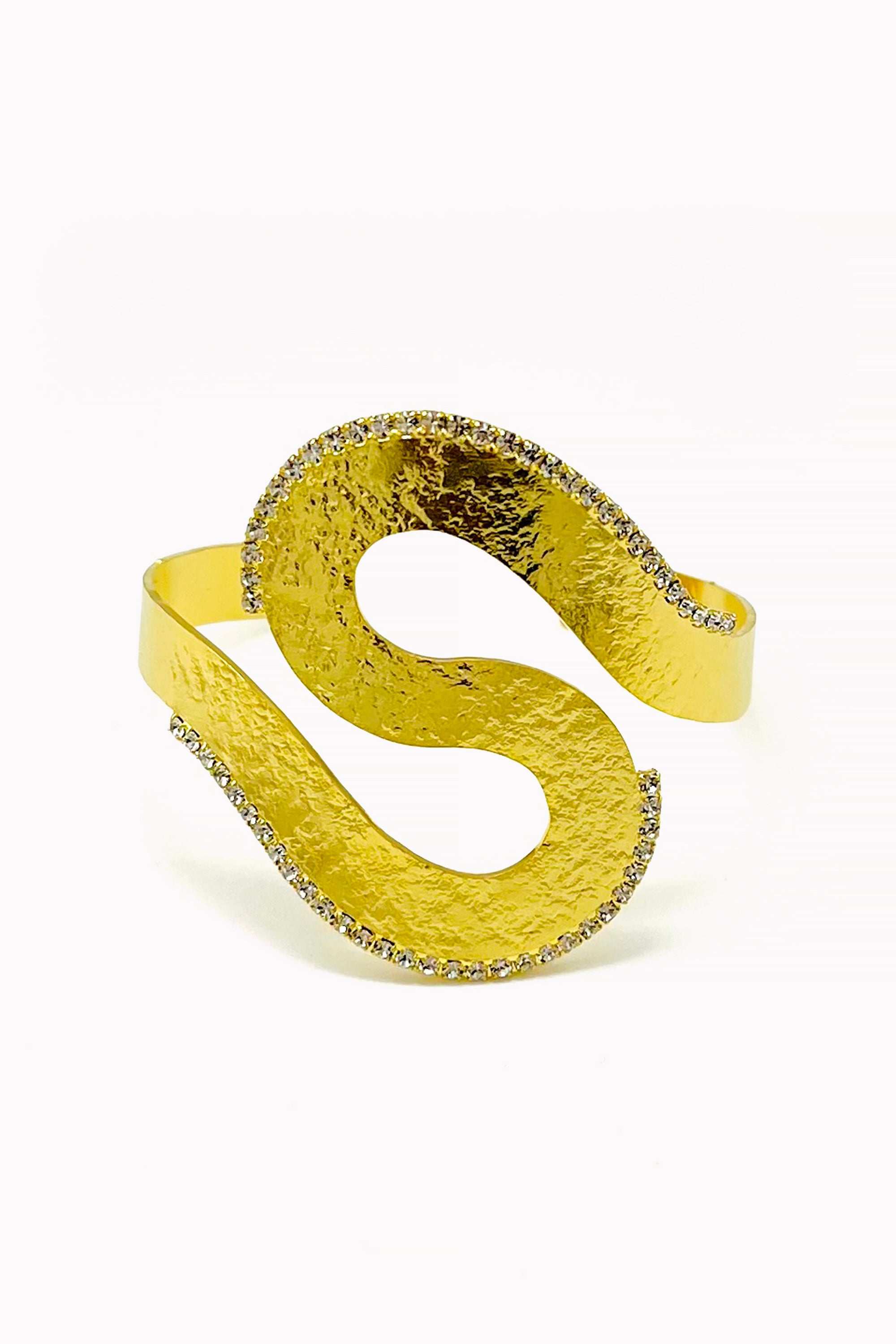 Gold Handmade Wavy Bracelet by M Collection