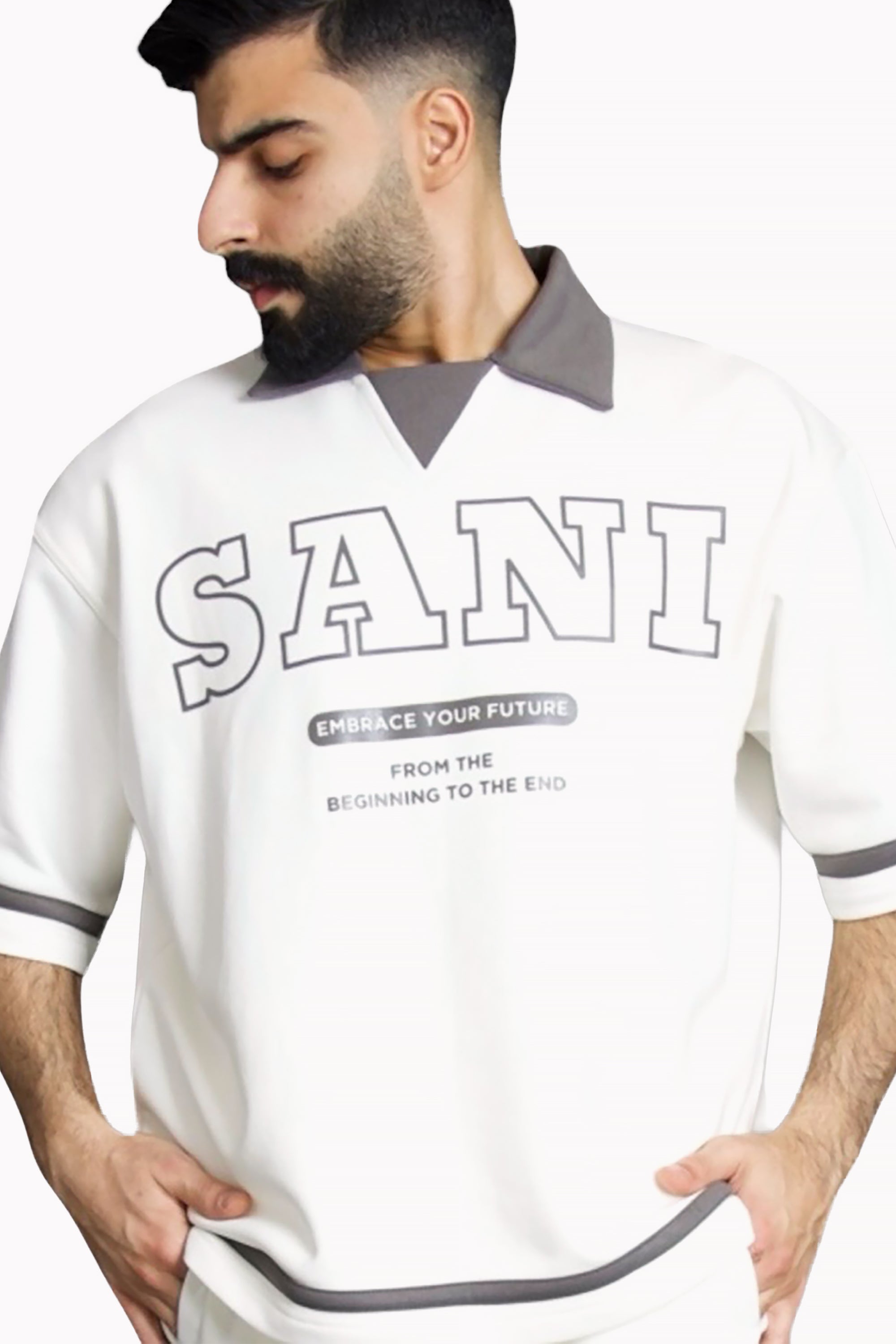White Unisex Elite T-Shirt Polo by Sani