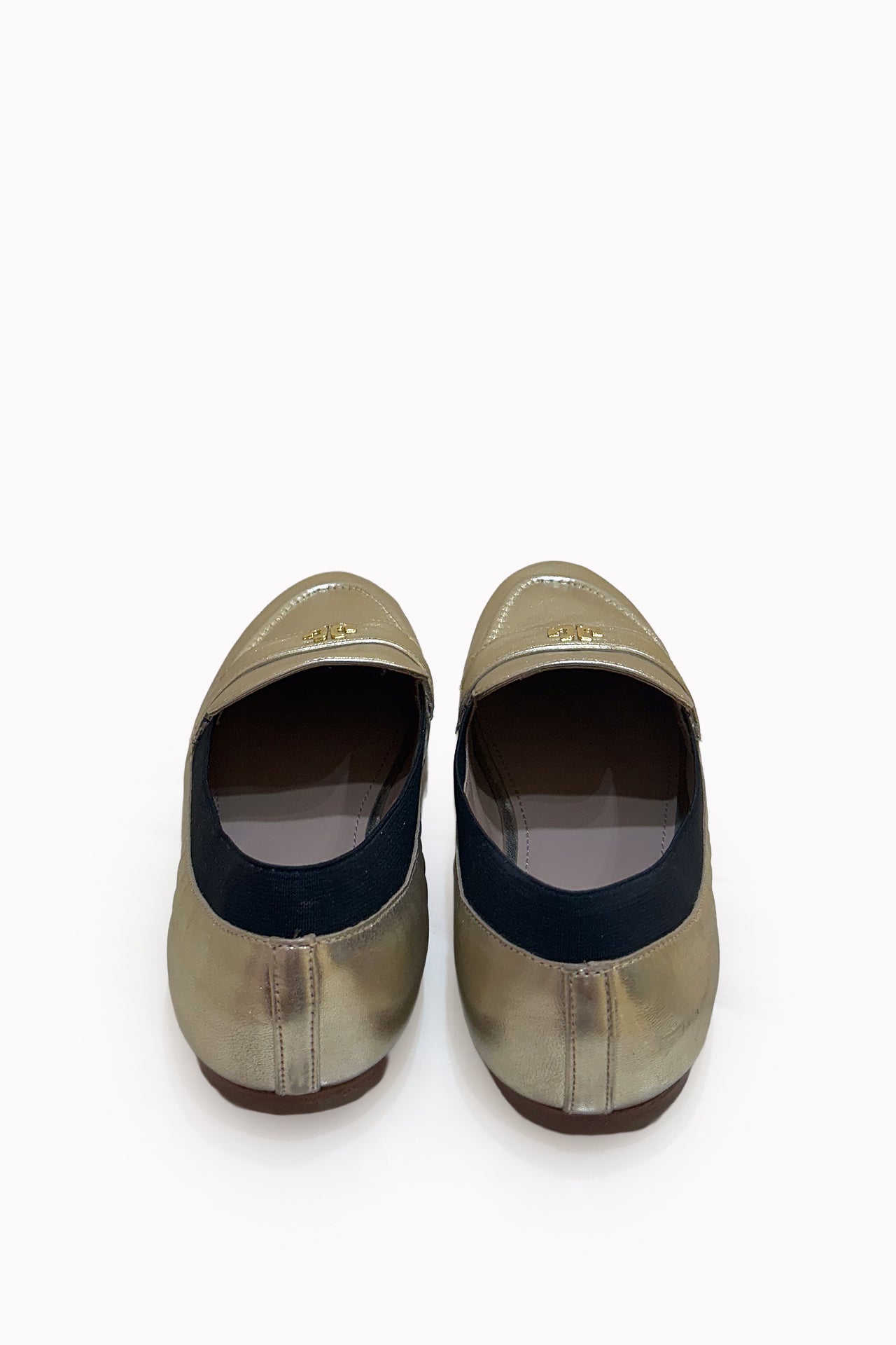 Car Shoe Gold Metallic Loafers by Vintage SAAF
