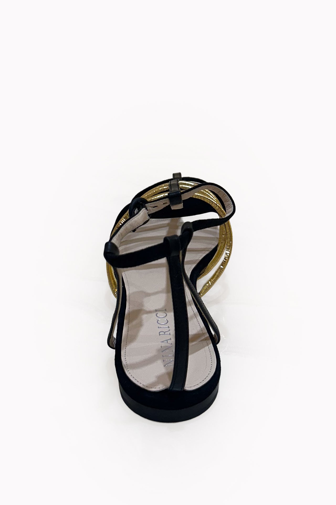 Nina Ricci Oscio Black & Gold Sandals by Vintage SAAF