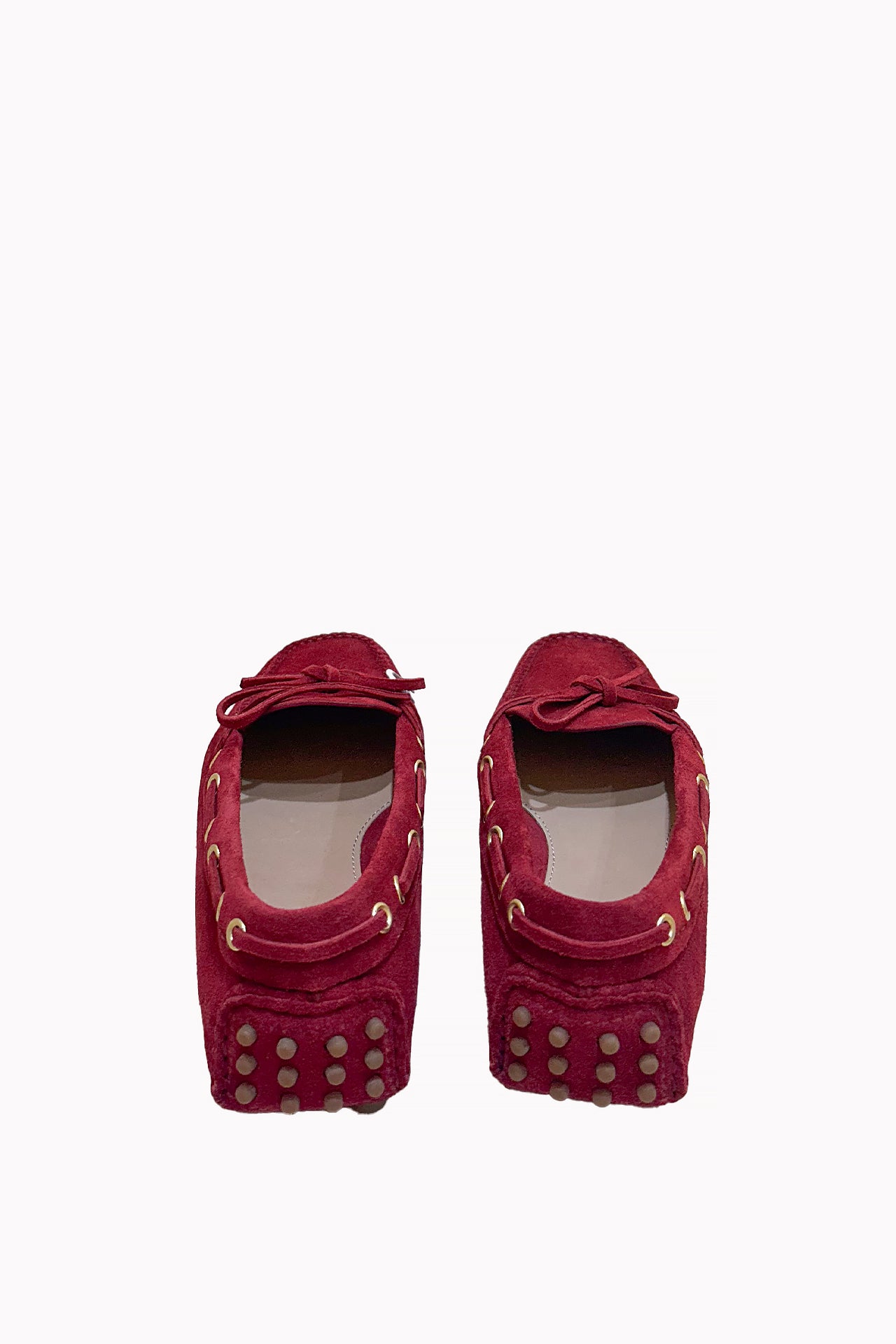 Burgundy Shoe Red Suede Loafers by Vintage SAAF