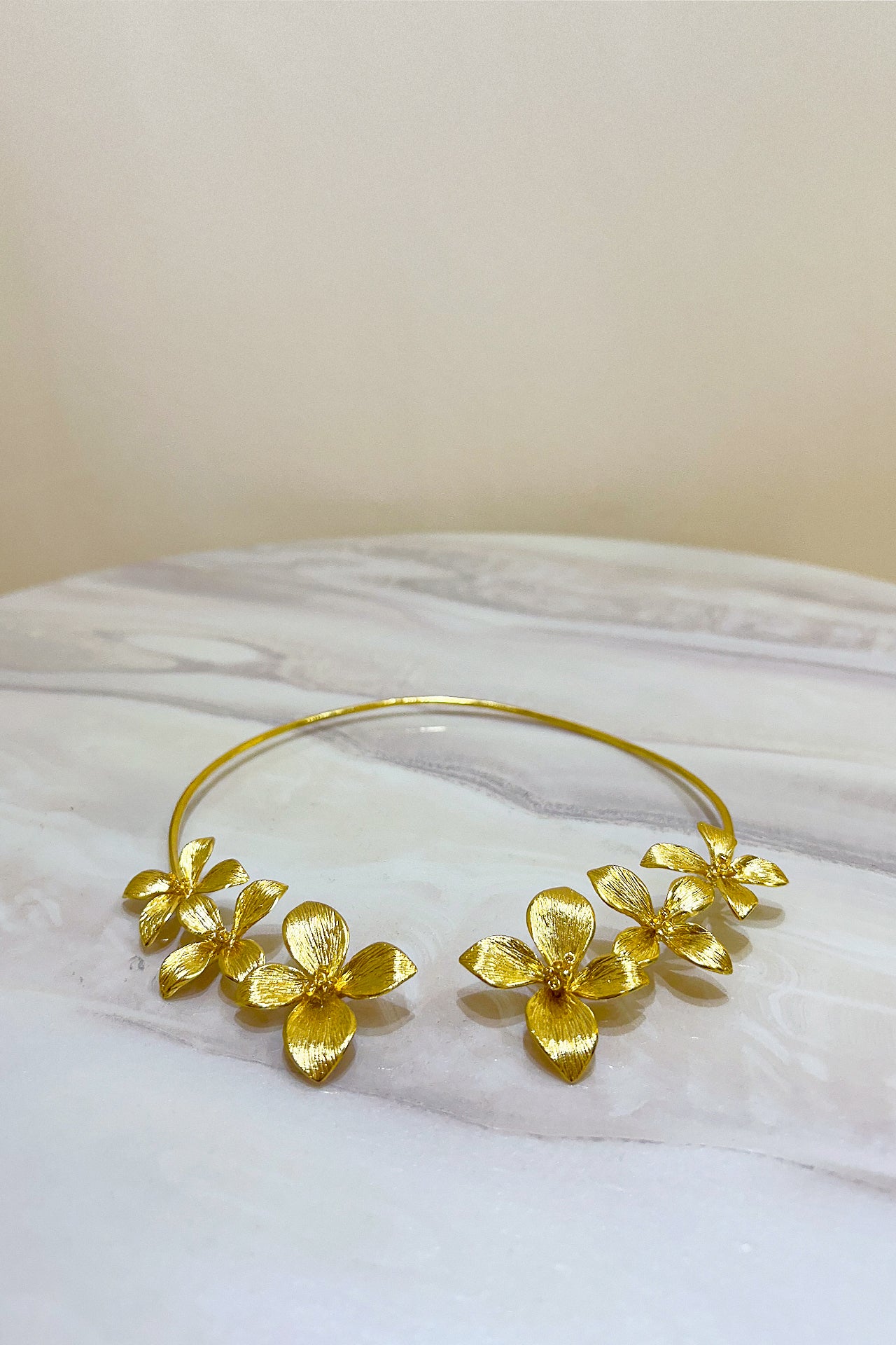 Gold Floral Necklace by M Collection
