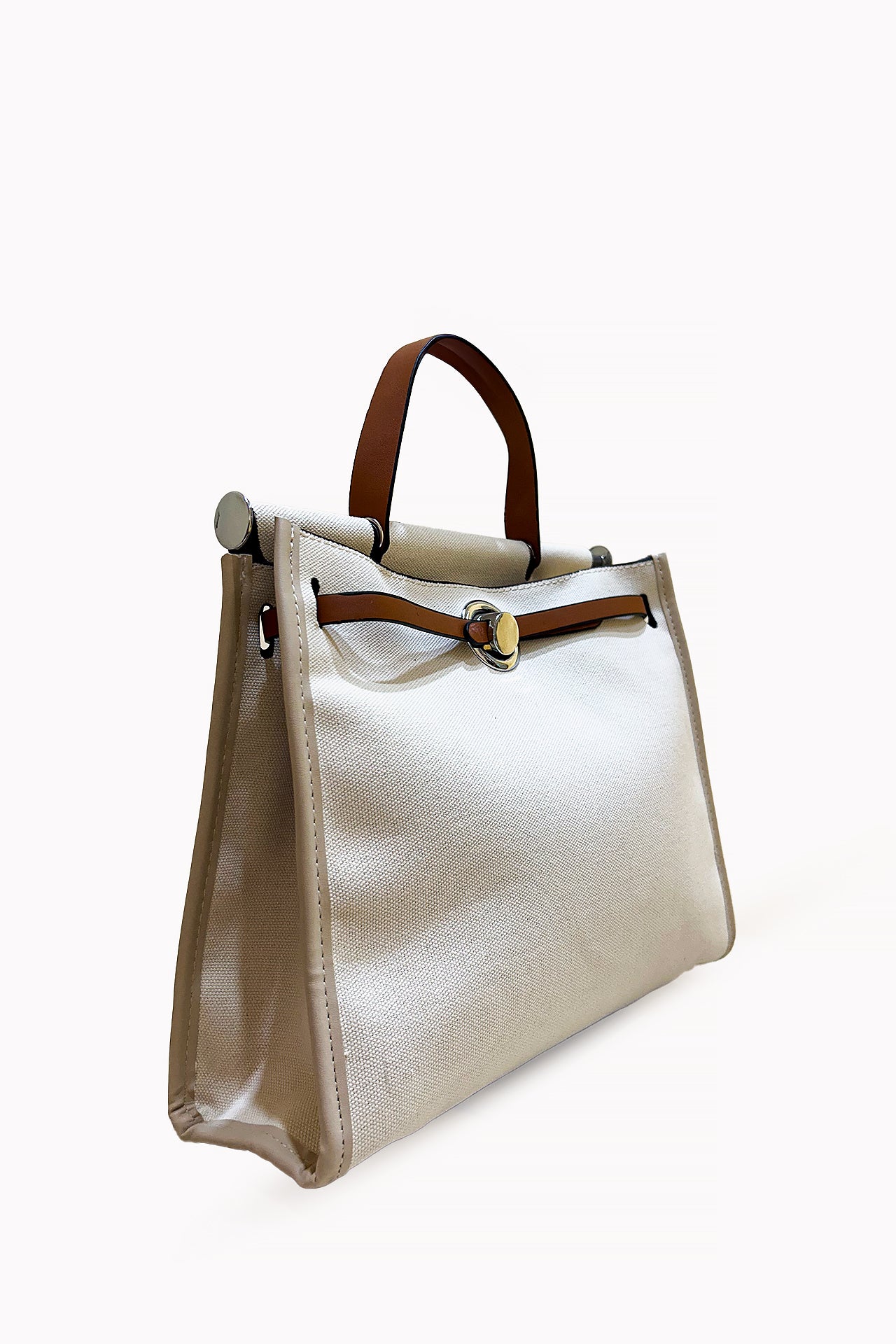 Beige Charm Handbag by Leather Boutique